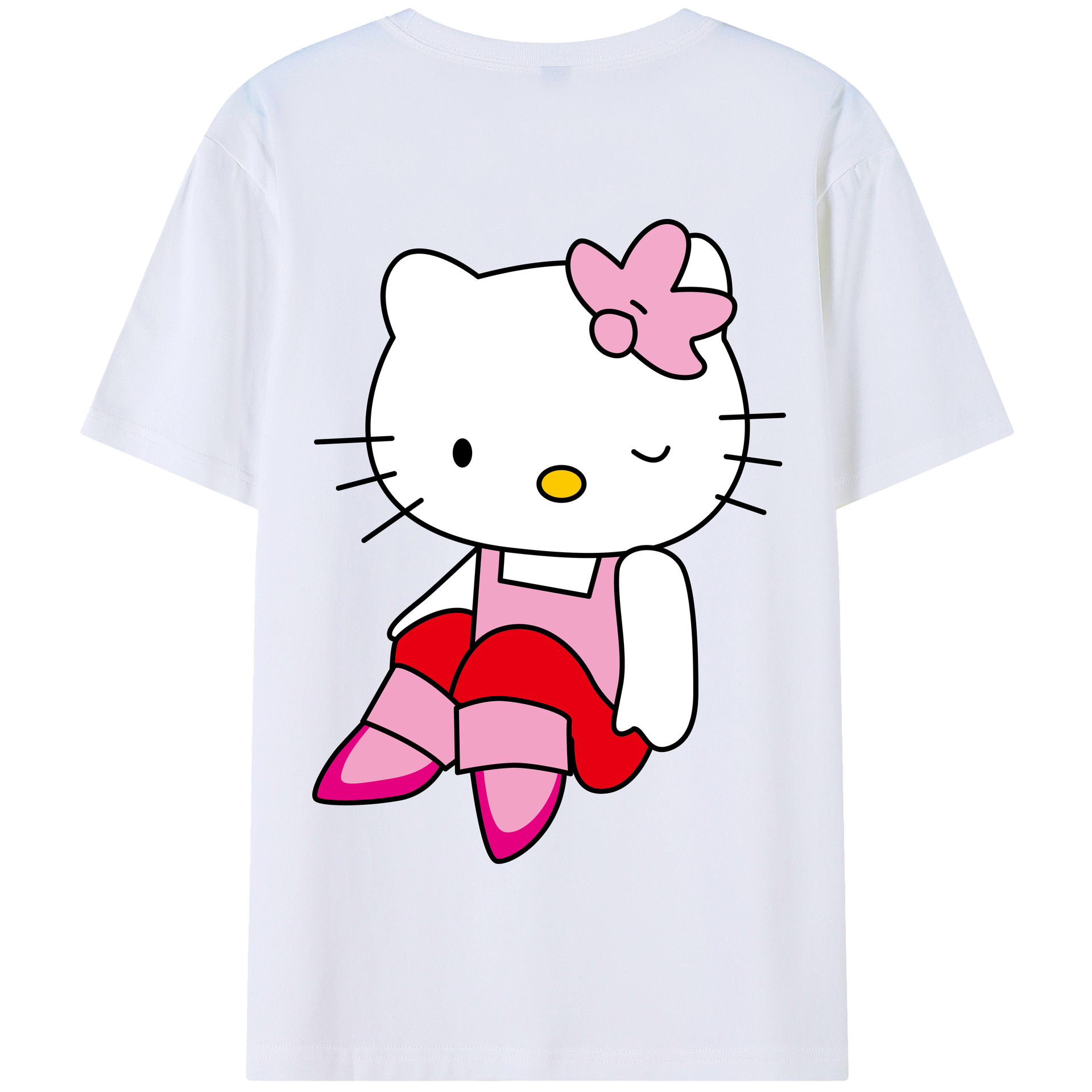 （画像用） Hello Kitty ハローキティ 綿100％半袖Tシャツ（背面プリント）