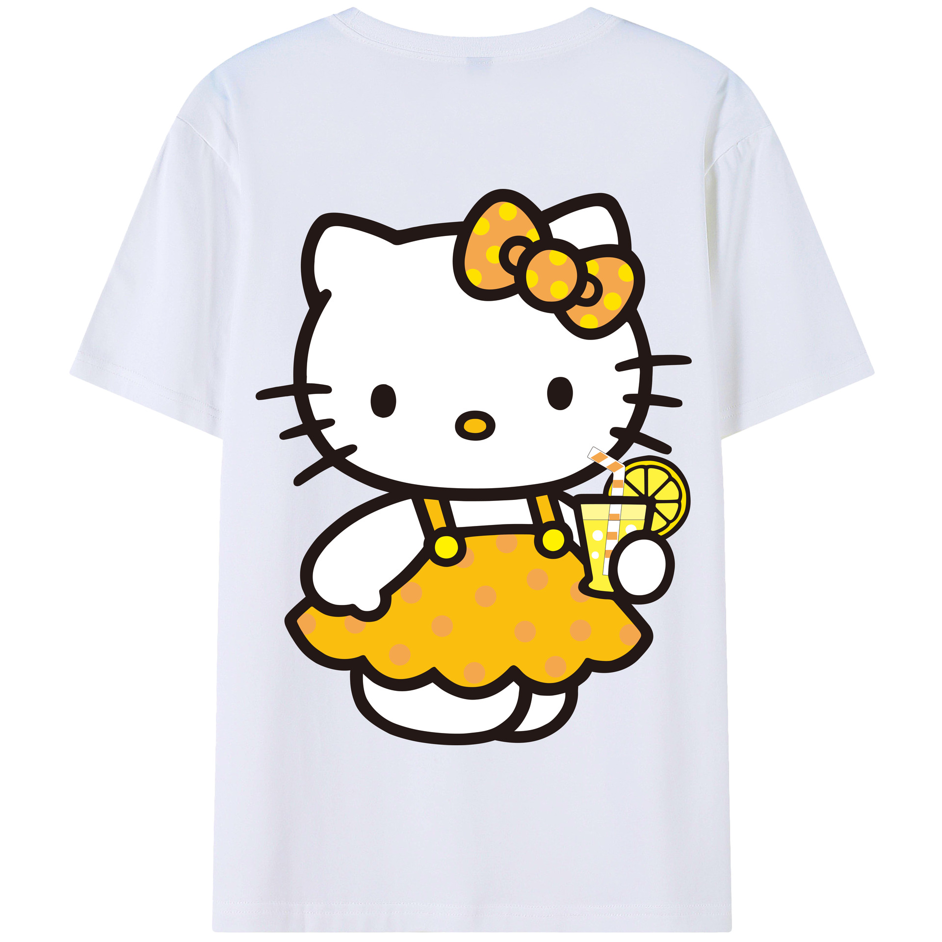 （画像用） Hello Kitty ハローキティ 綿100％半袖Tシャツ（背面プリント）