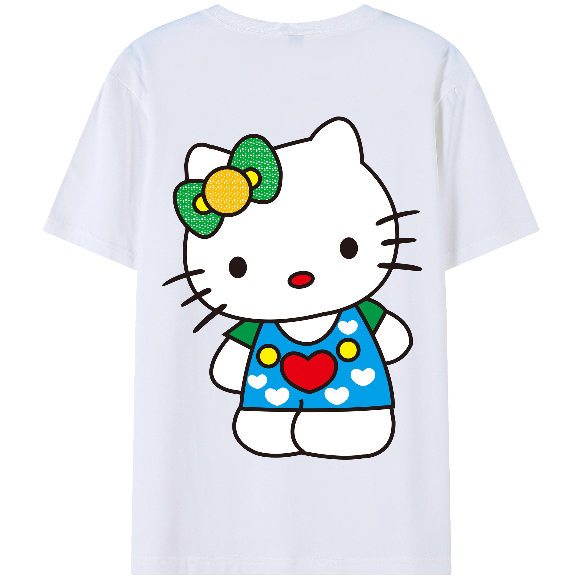 （画像用） Hello Kitty ハローキティ 綿100％半袖Tシャツ（背面プリント）