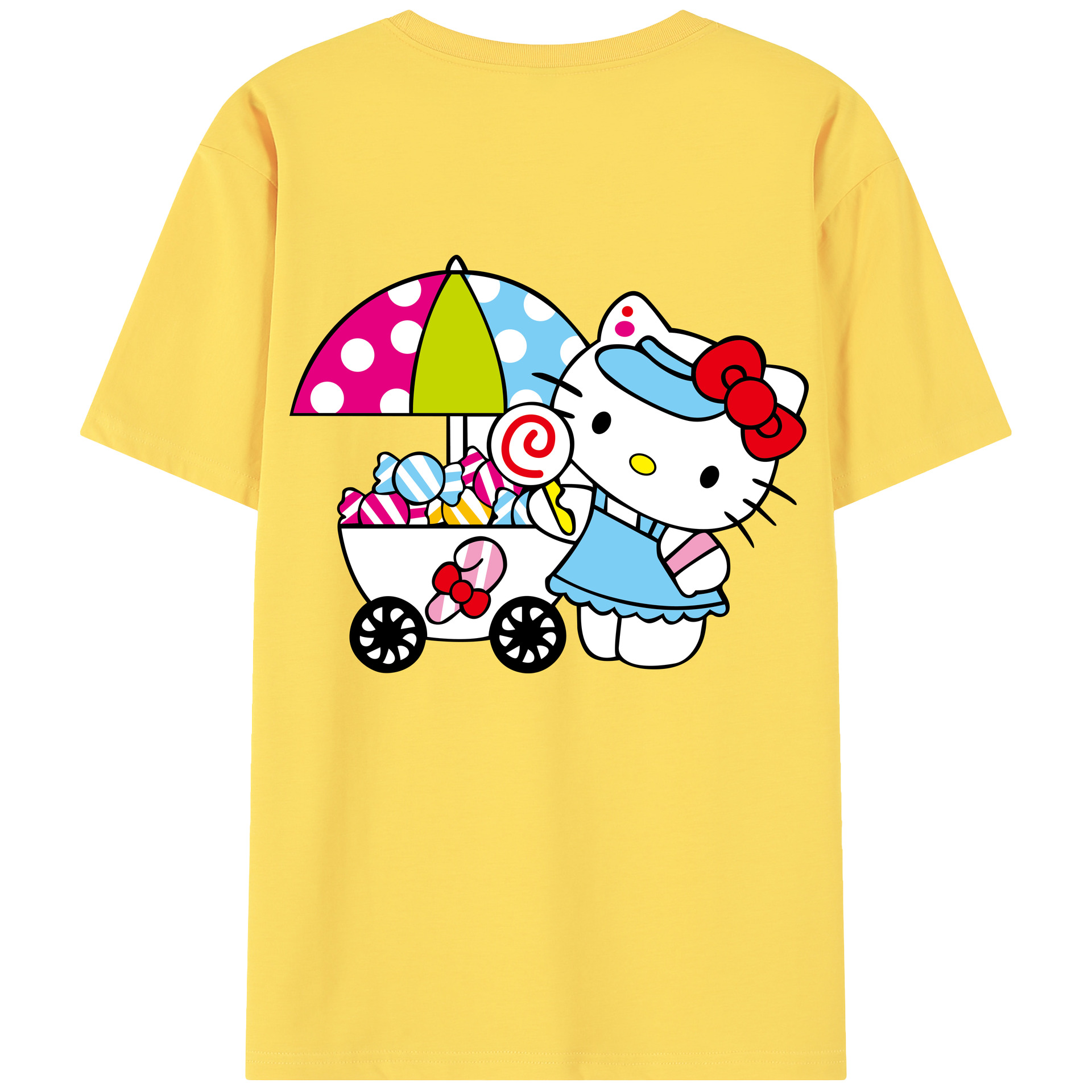 （画像用） Hello Kitty ハローキティ 綿100％半袖Tシャツ（背面プリント）