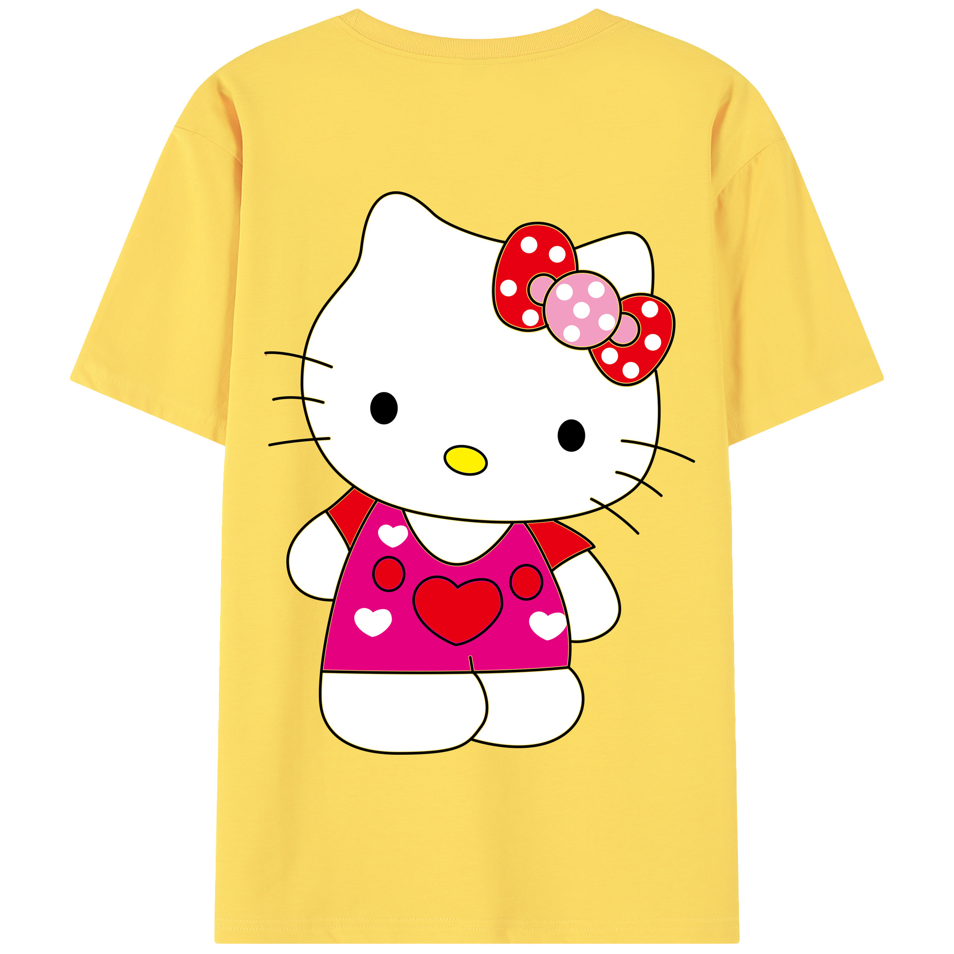 （画像用） Hello Kitty ハローキティ 綿100％半袖Tシャツ（背面プリント）