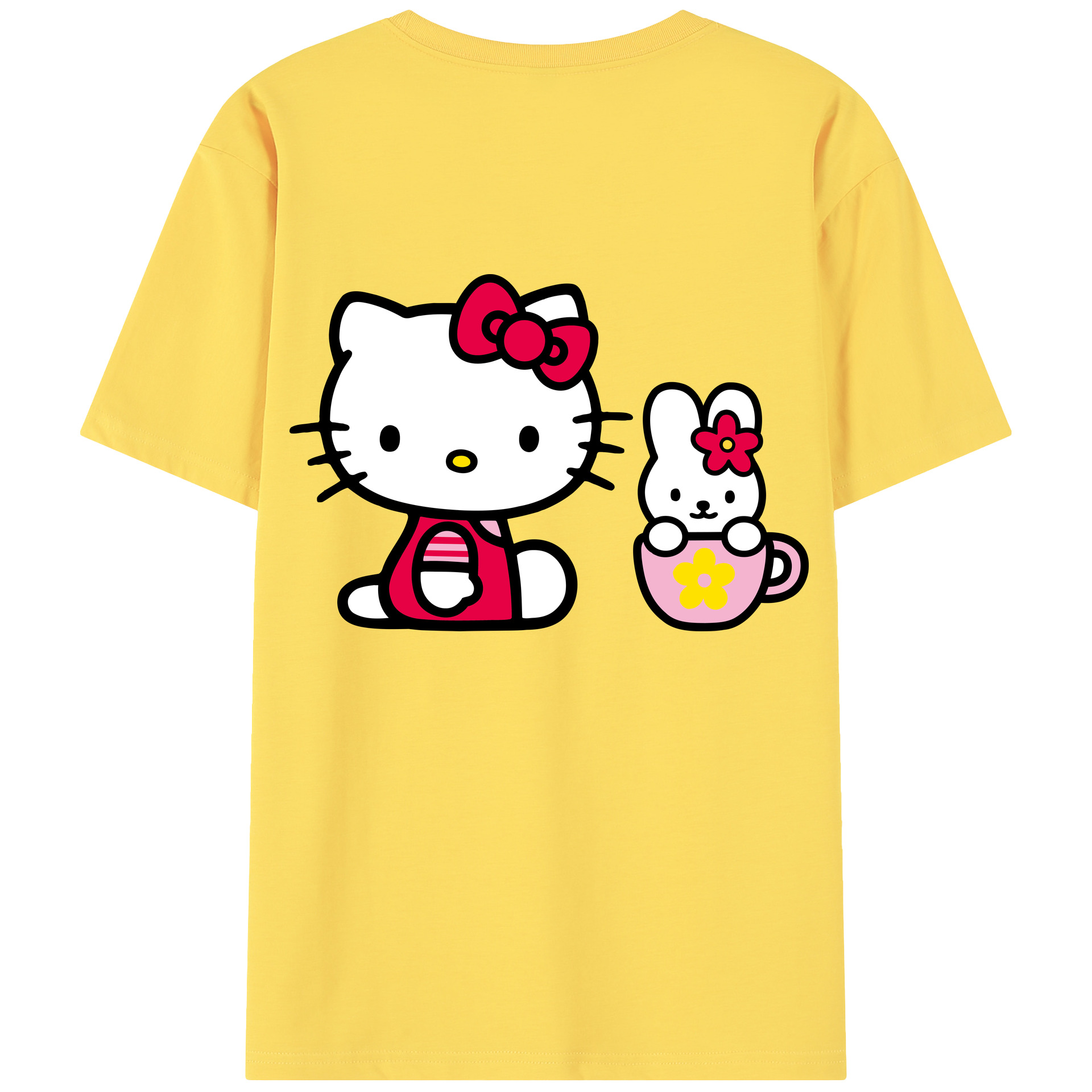 （画像用） Hello Kitty ハローキティ 綿100％半袖Tシャツ（背面プリント）