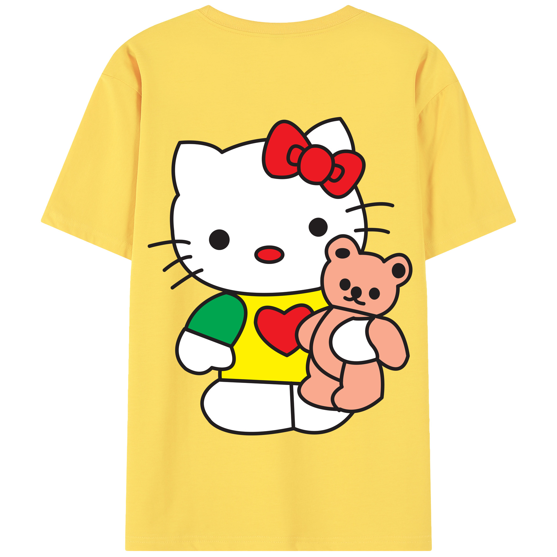 （画像用） Hello Kitty ハローキティ 綿100％半袖Tシャツ（背面プリント）