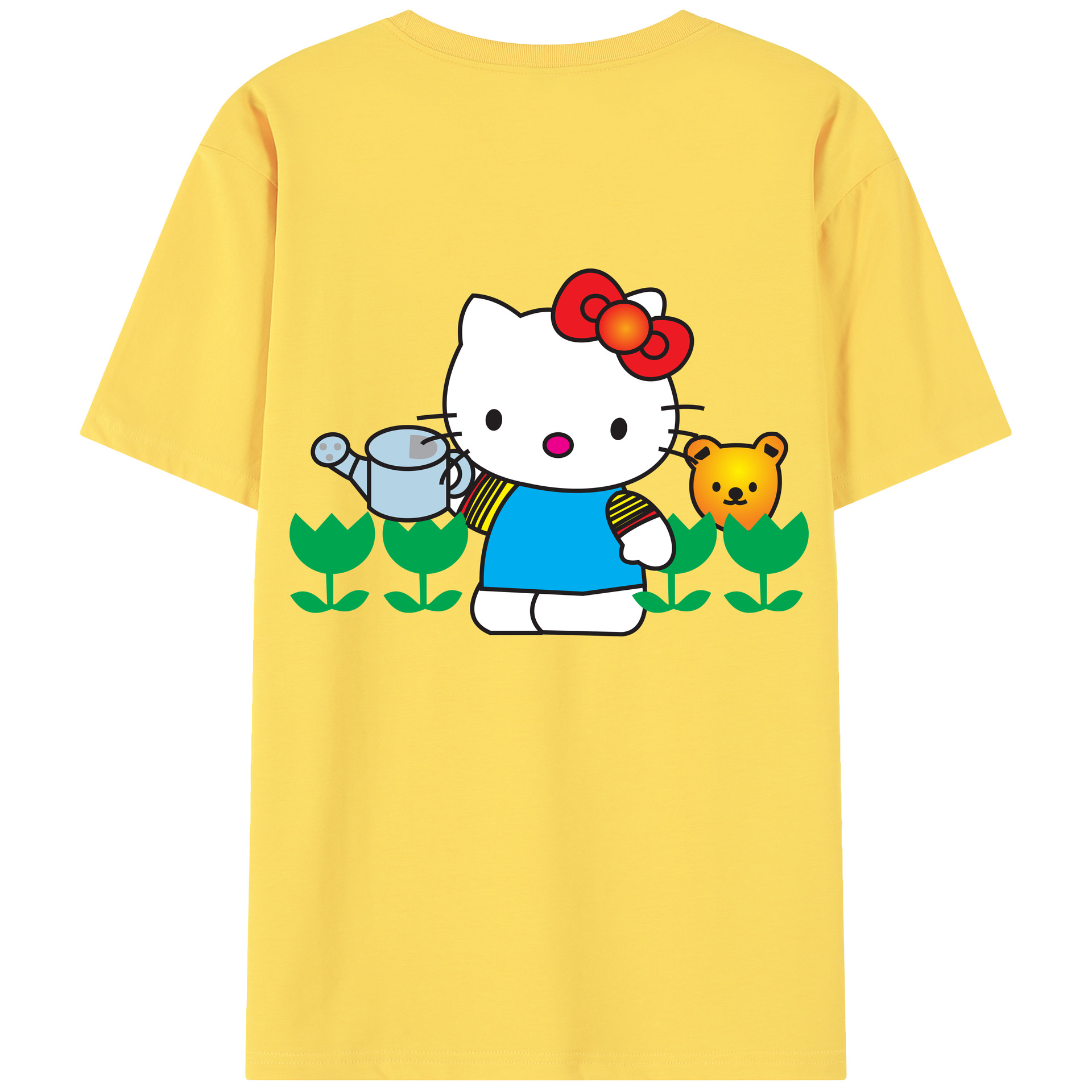 （画像用） Hello Kitty ハローキティ 綿100％半袖Tシャツ（背面プリント）