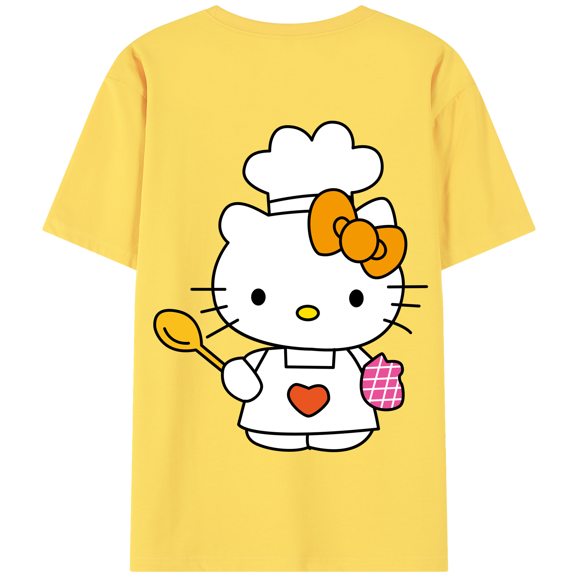 （画像用） Hello Kitty ハローキティ 綿100％半袖Tシャツ（背面プリント）