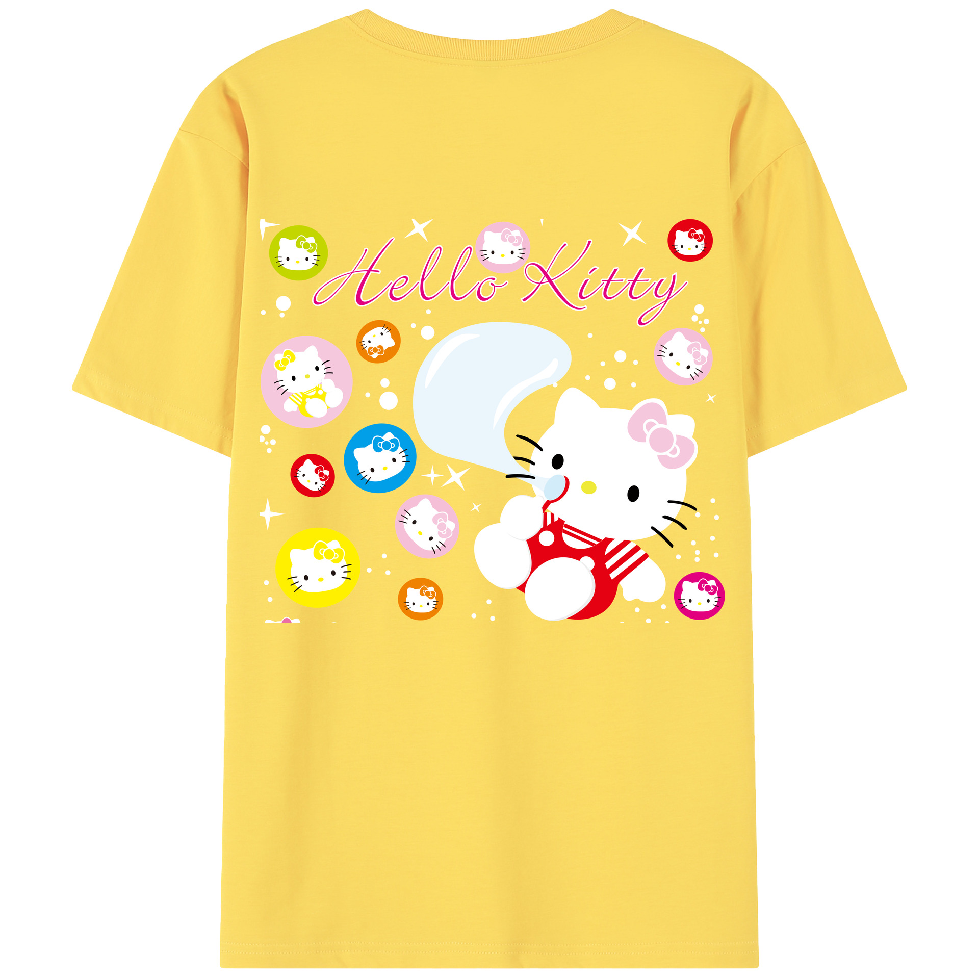 （画像用） Hello Kitty ハローキティ 綿100％半袖Tシャツ（背面プリント）