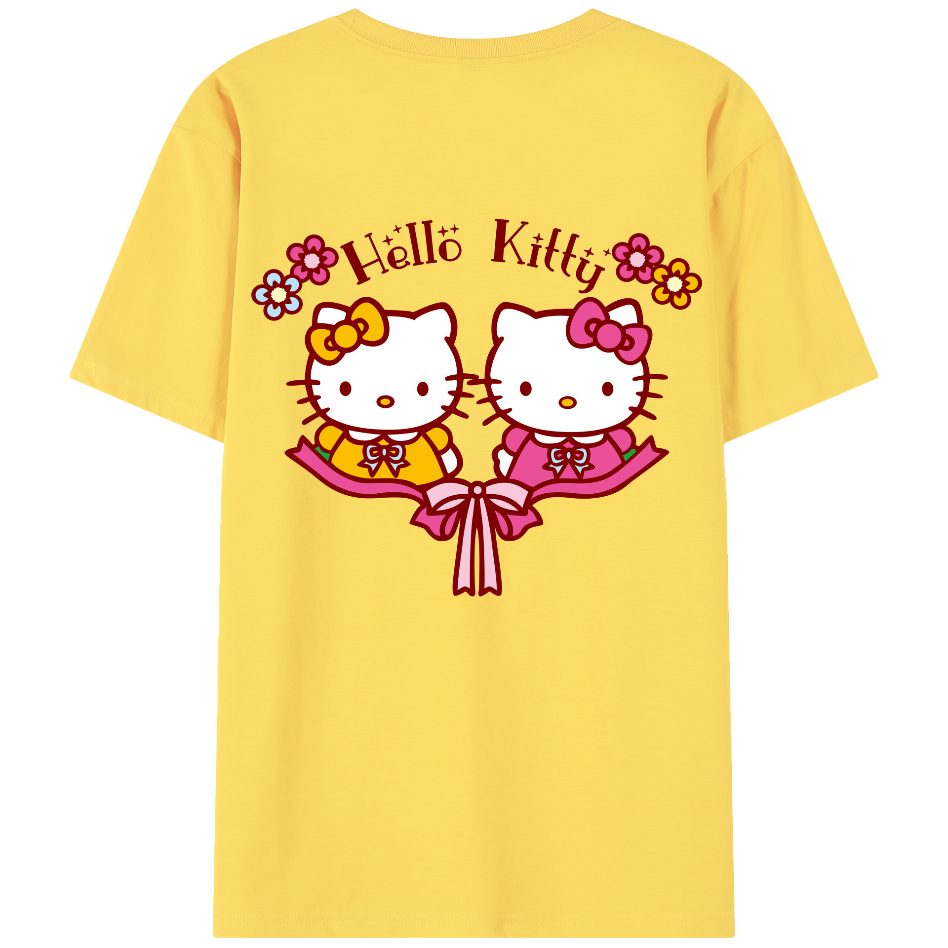 （画像用） Hello Kitty ハローキティ 綿100％半袖Tシャツ（背面プリント）