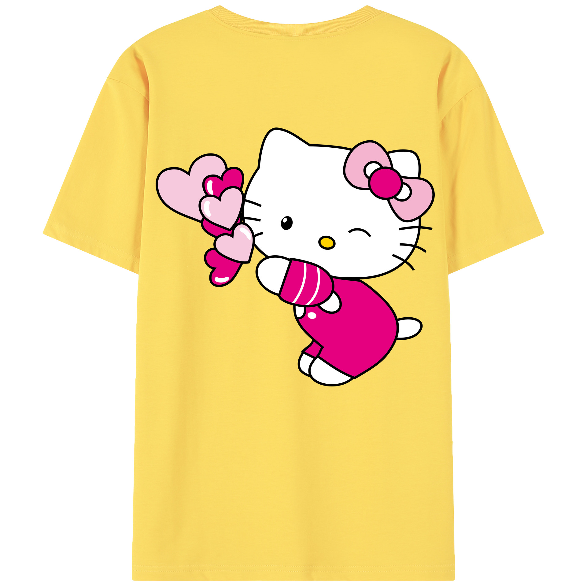 （画像用） Hello Kitty ハローキティ 綿100％半袖Tシャツ（背面プリント）