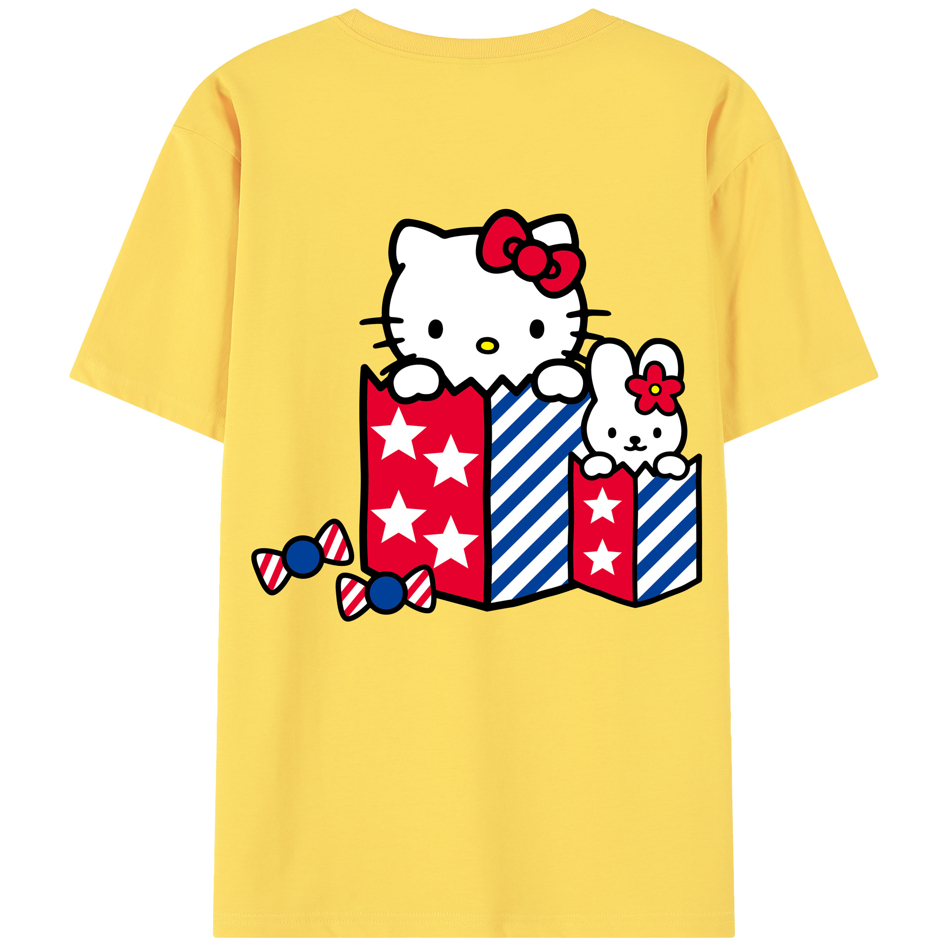 （画像用） Hello Kitty ハローキティ 綿100％半袖Tシャツ（背面プリント）