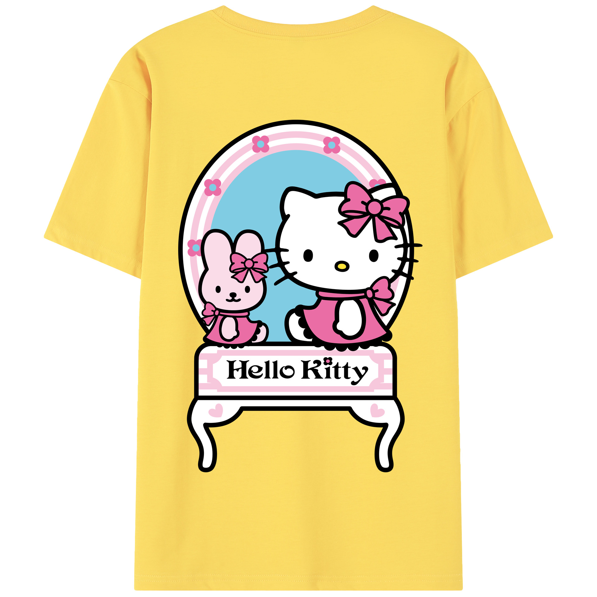 （画像用） Hello Kitty ハローキティ 綿100％半袖Tシャツ（背面プリント）