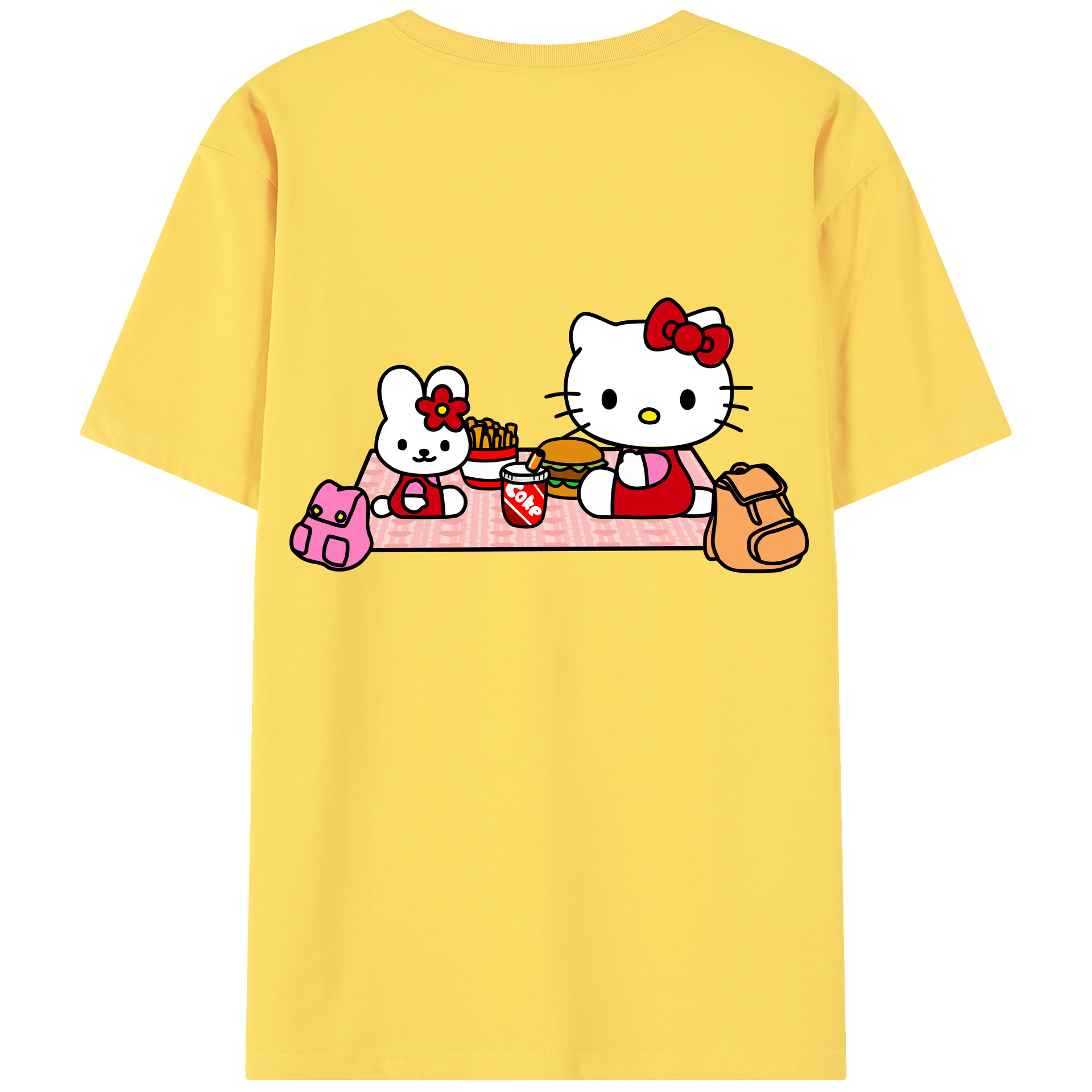 （画像用） Hello Kitty ハローキティ 綿100％半袖Tシャツ（背面プリント）