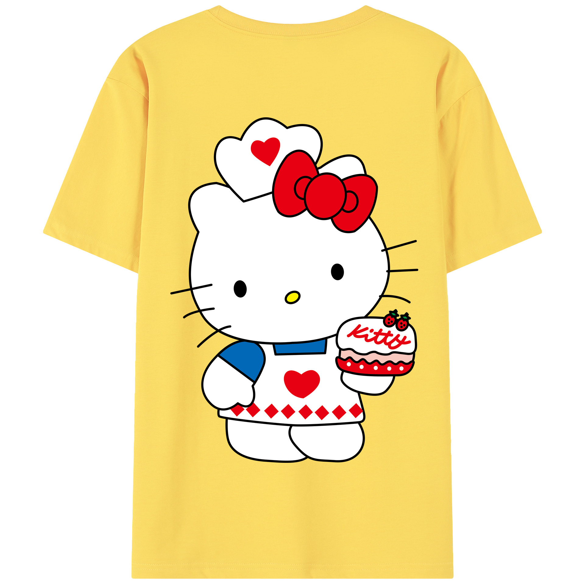 （画像用） Hello Kitty ハローキティ 綿100％半袖Tシャツ（背面プリント）