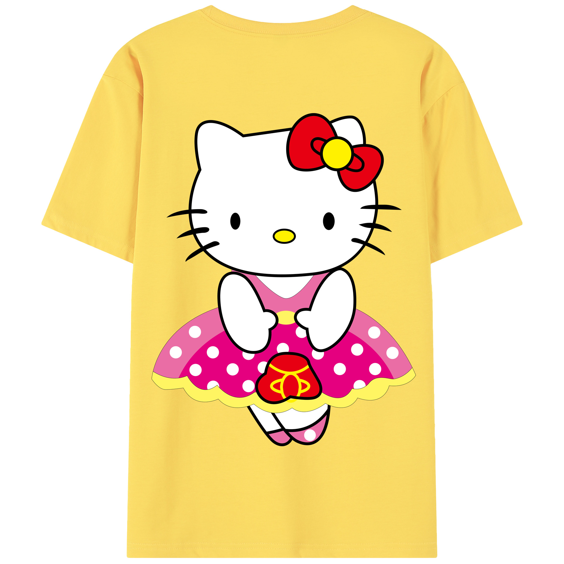（画像用） Hello Kitty ハローキティ 綿100％半袖Tシャツ（背面プリント）