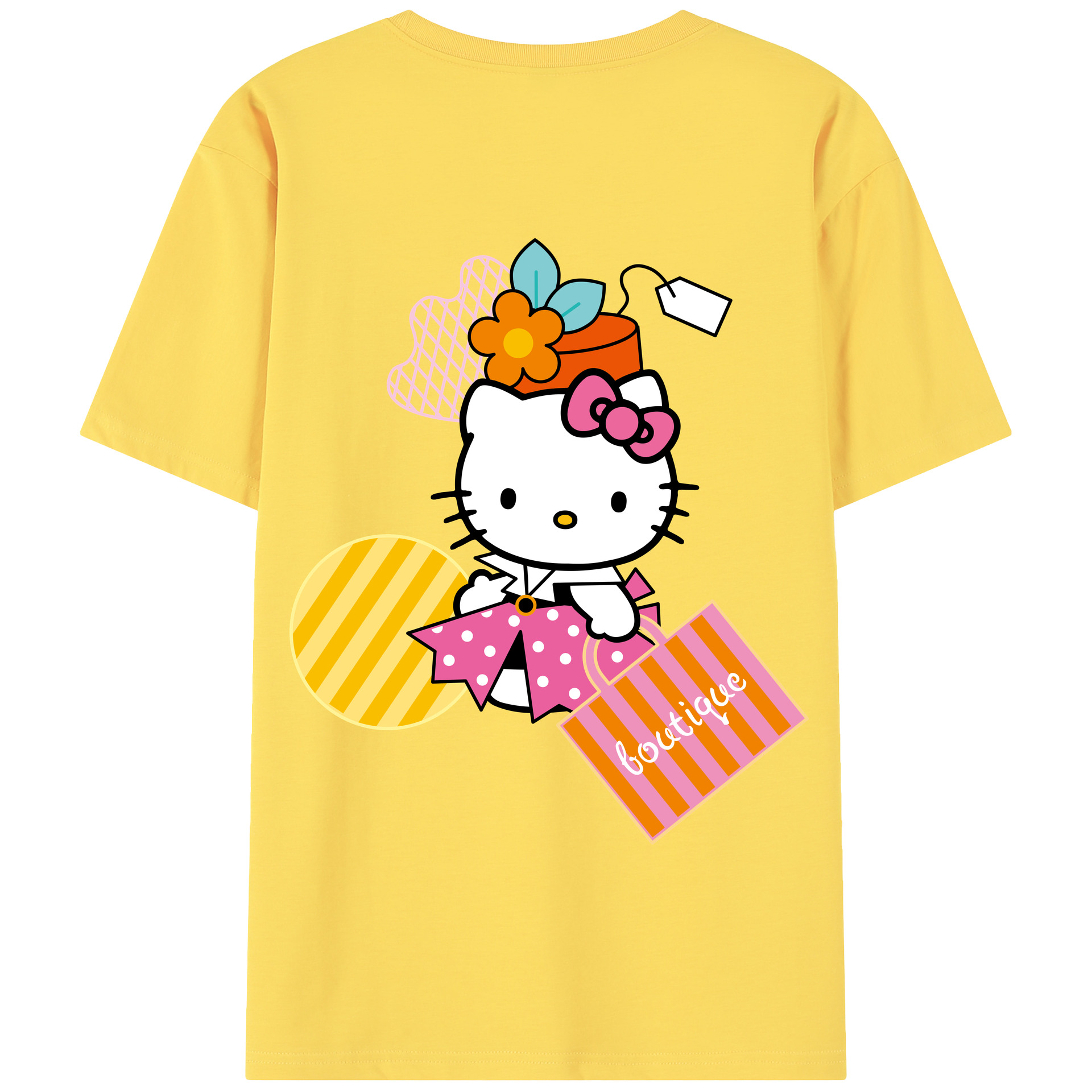 （画像用） Hello Kitty ハローキティ 綿100％半袖Tシャツ（背面プリント）