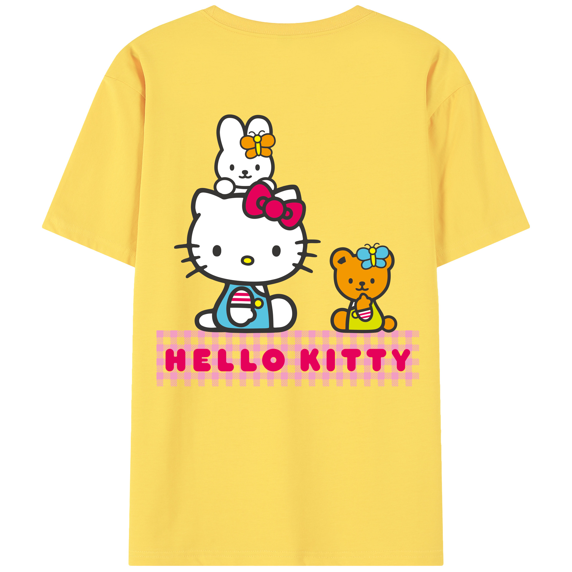 （画像用） Hello Kitty ハローキティ 綿100％半袖Tシャツ（背面プリント）