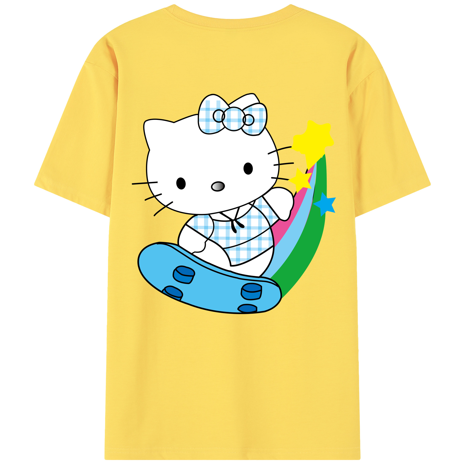（画像用） Hello Kitty ハローキティ 綿100％半袖Tシャツ（背面プリント）