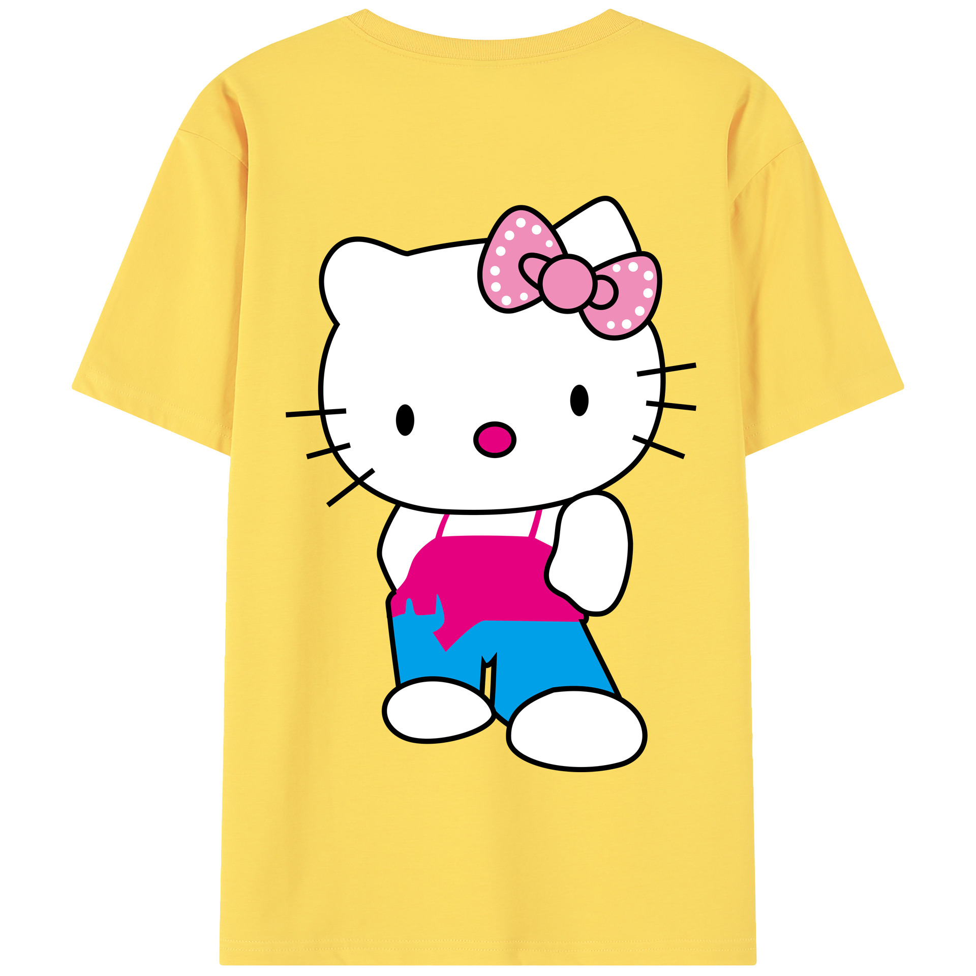 （画像用） Hello Kitty ハローキティ 綿100％半袖Tシャツ（背面プリント）