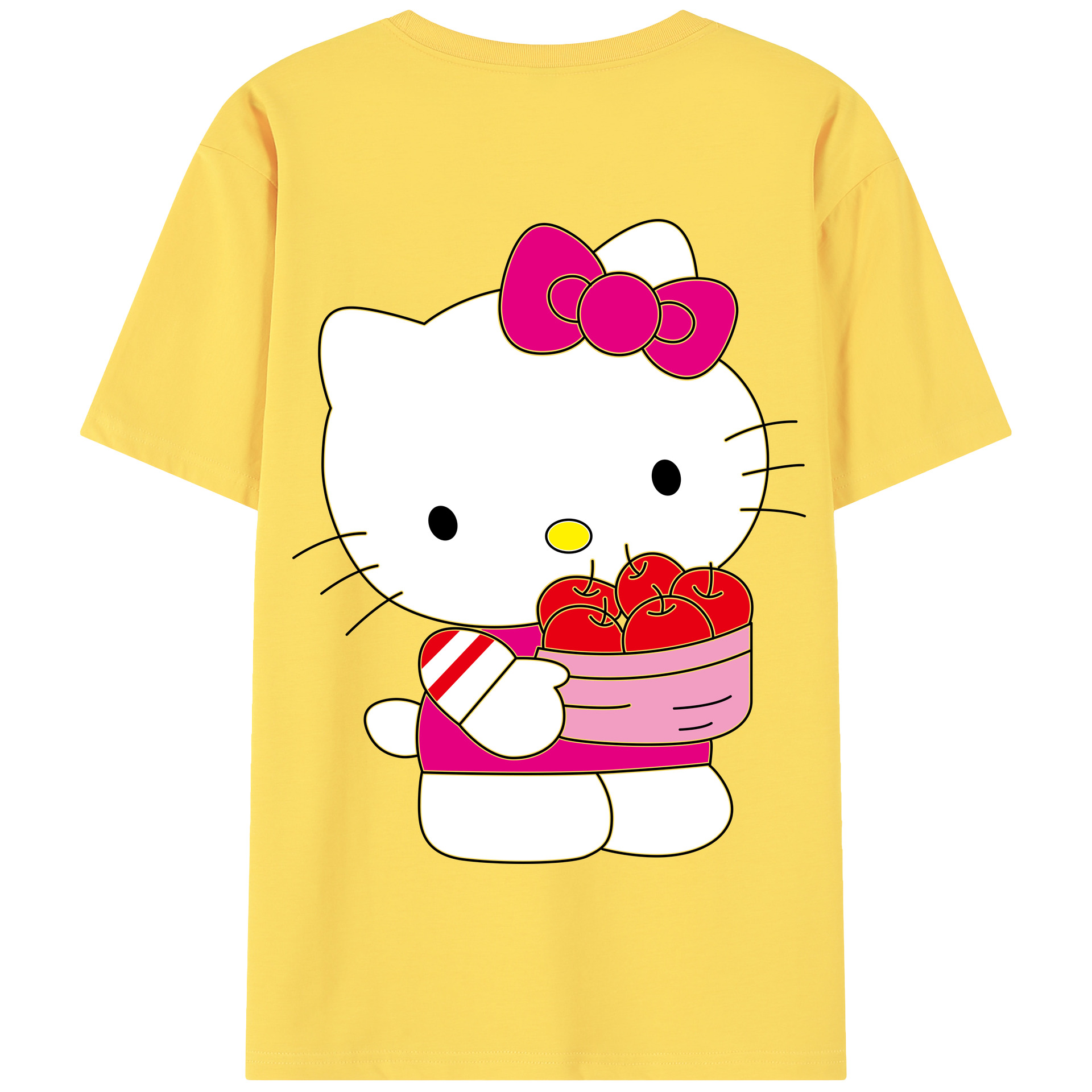 （画像用） Hello Kitty ハローキティ 綿100％半袖Tシャツ（背面プリント）
