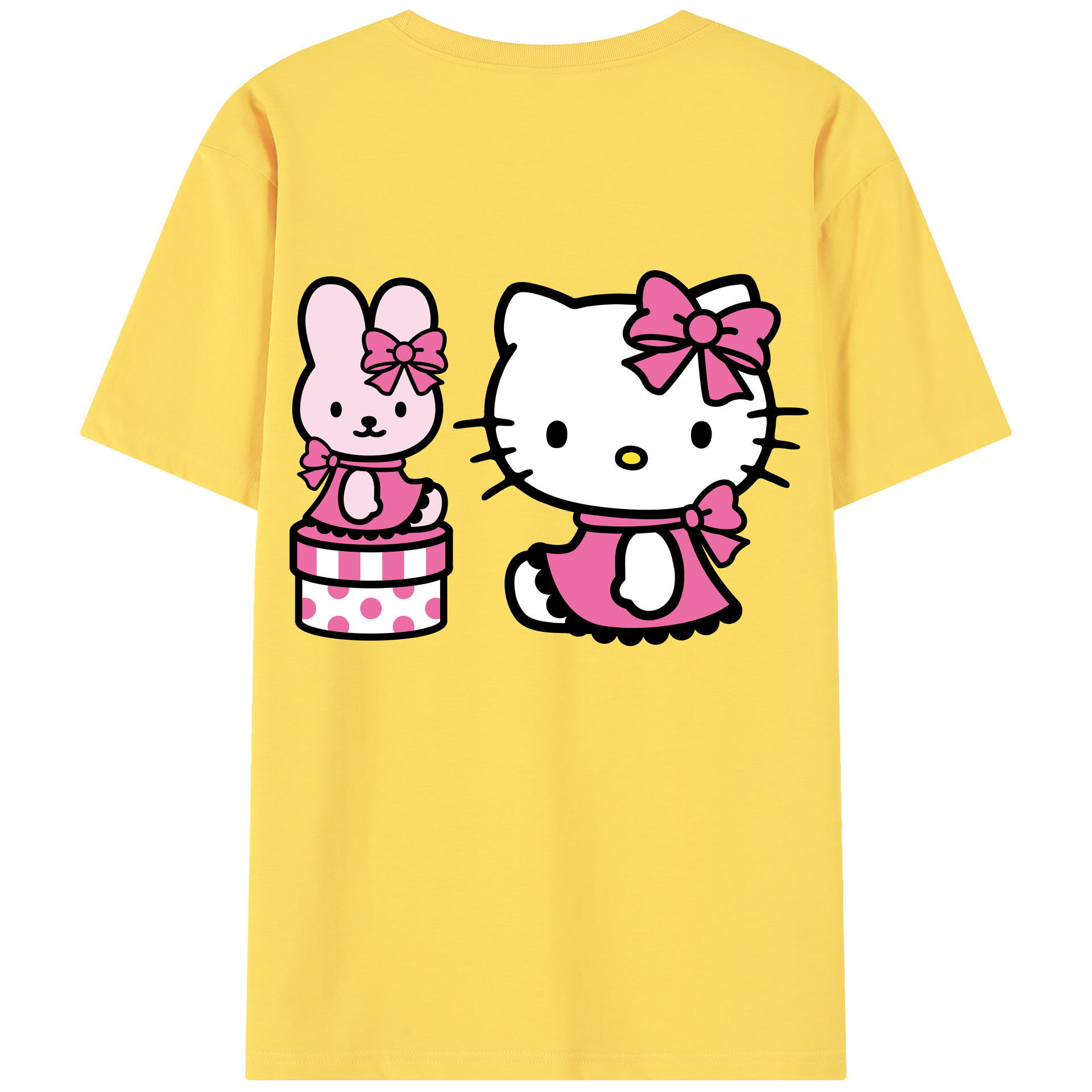 （画像用） Hello Kitty ハローキティ 綿100％半袖Tシャツ（背面プリント）