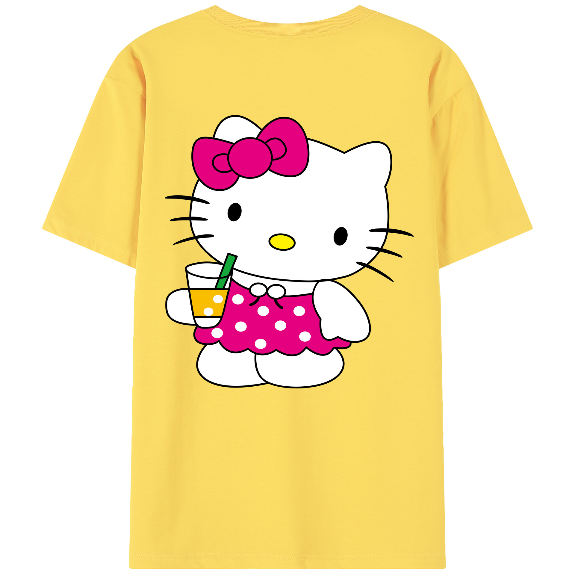 （画像用） Hello Kitty ハローキティ 綿100％半袖Tシャツ（背面プリント）