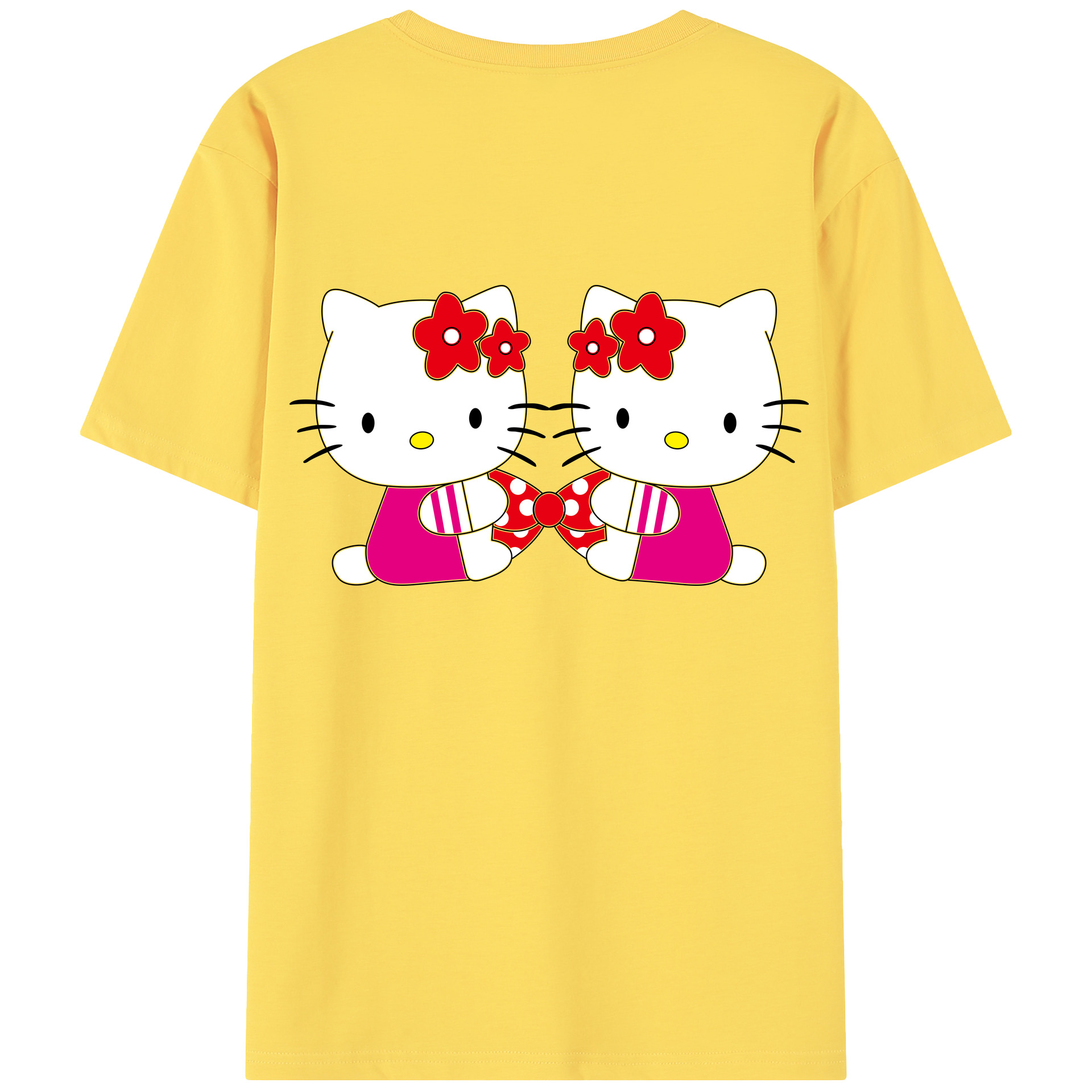 （画像用） Hello Kitty ハローキティ 綿100％半袖Tシャツ（背面プリント）