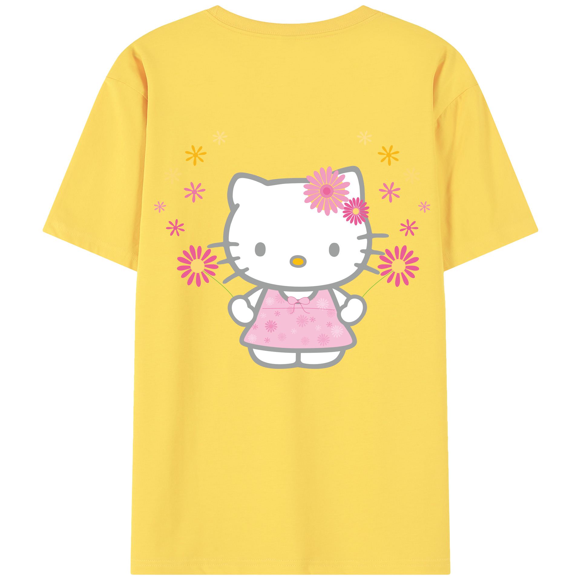 （画像用） Hello Kitty ハローキティ 綿100％半袖Tシャツ（背面プリント）