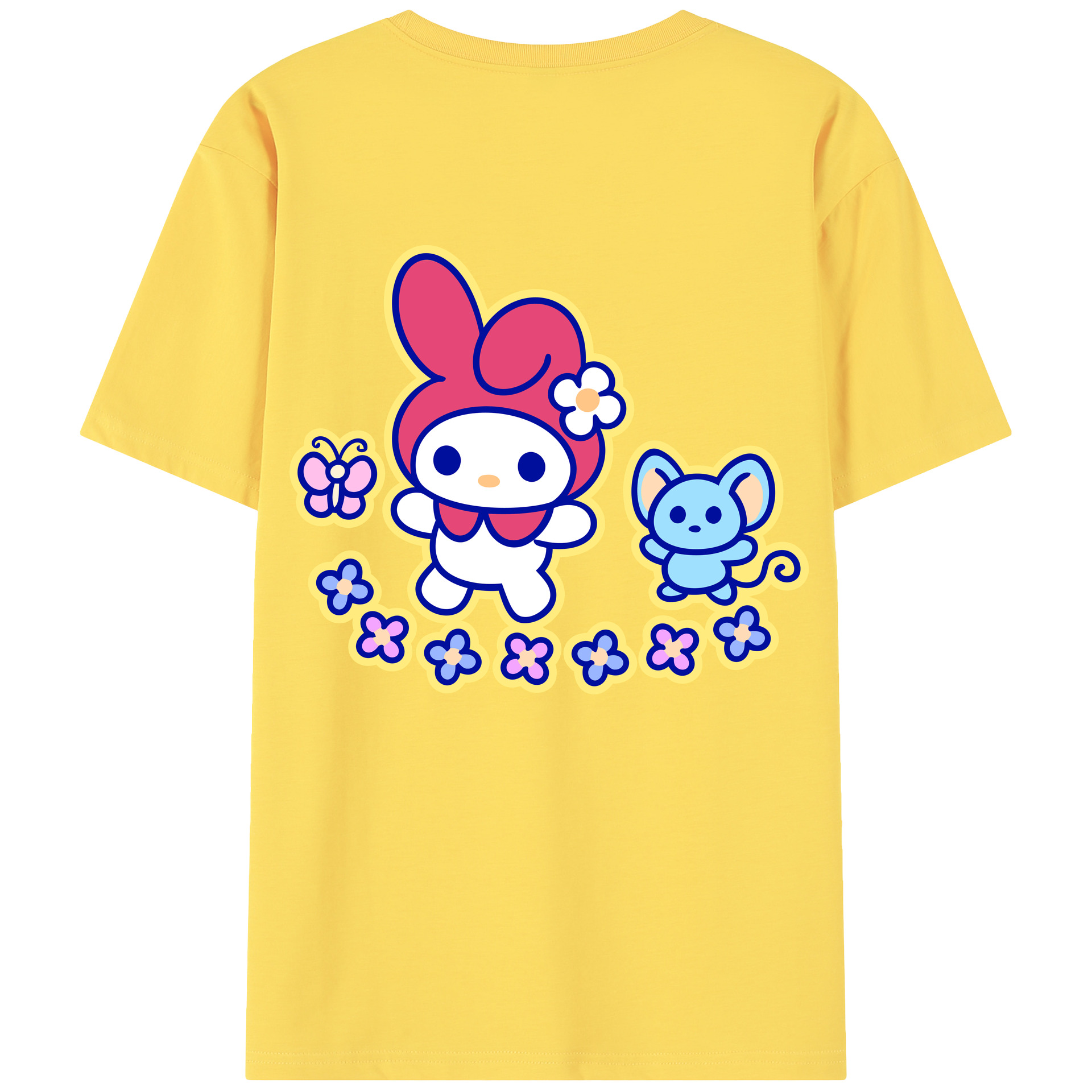 （画像用） Hello Kitty ハローキティ 綿100％半袖Tシャツ（背面プリント）