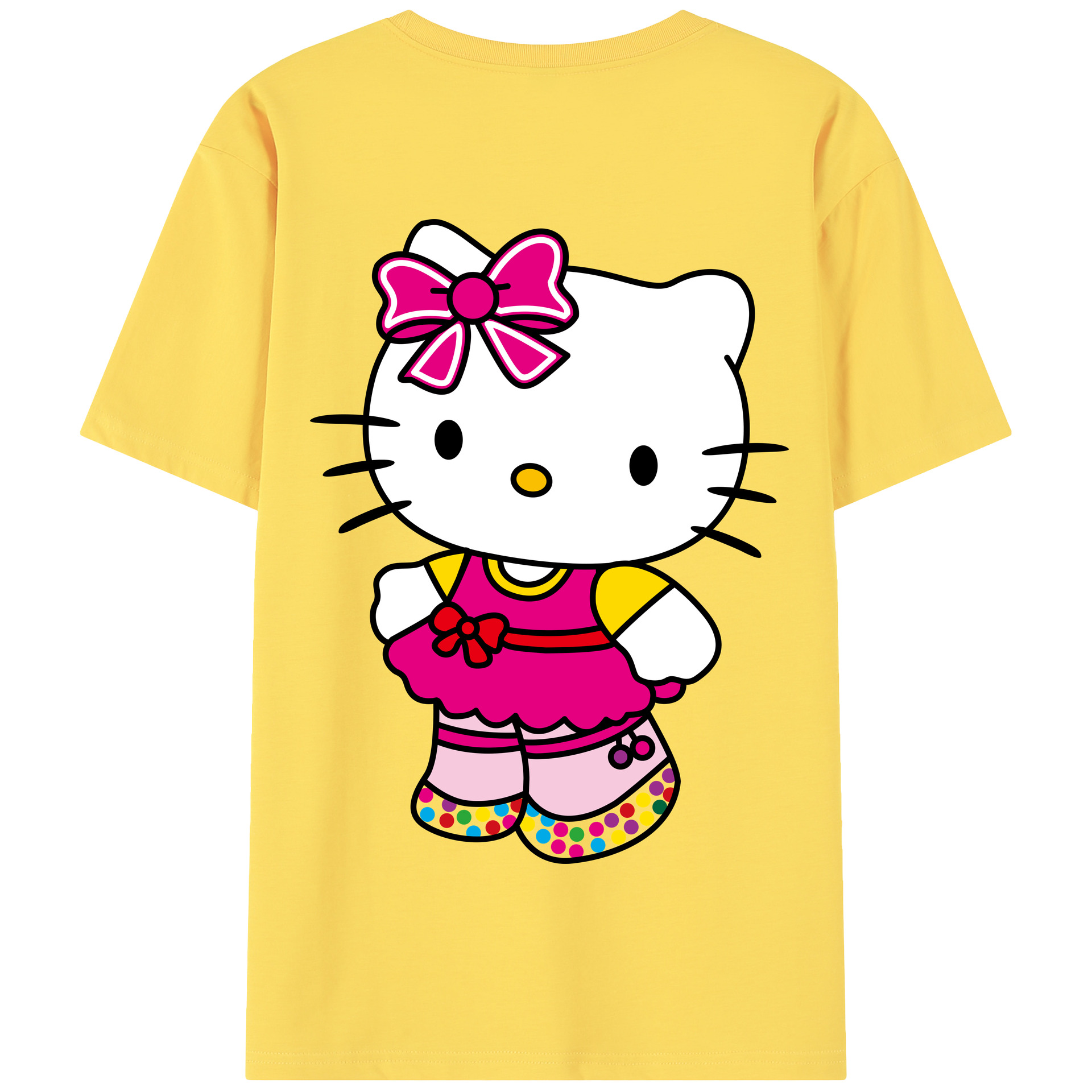（画像用） Hello Kitty ハローキティ 綿100％半袖Tシャツ（背面プリント）