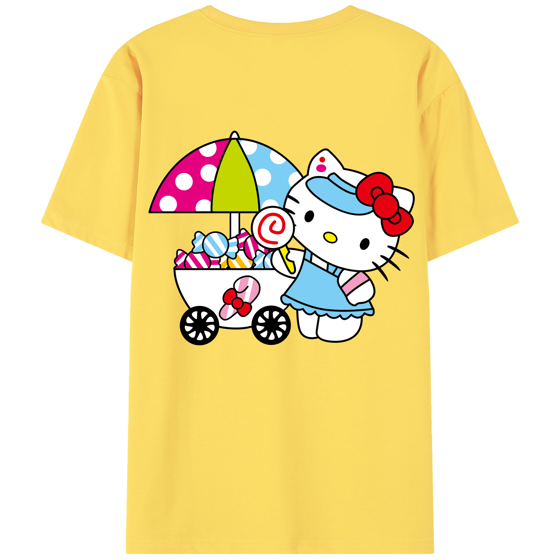 （画像用） Hello Kitty ハローキティ 綿100％半袖Tシャツ（背面プリント）