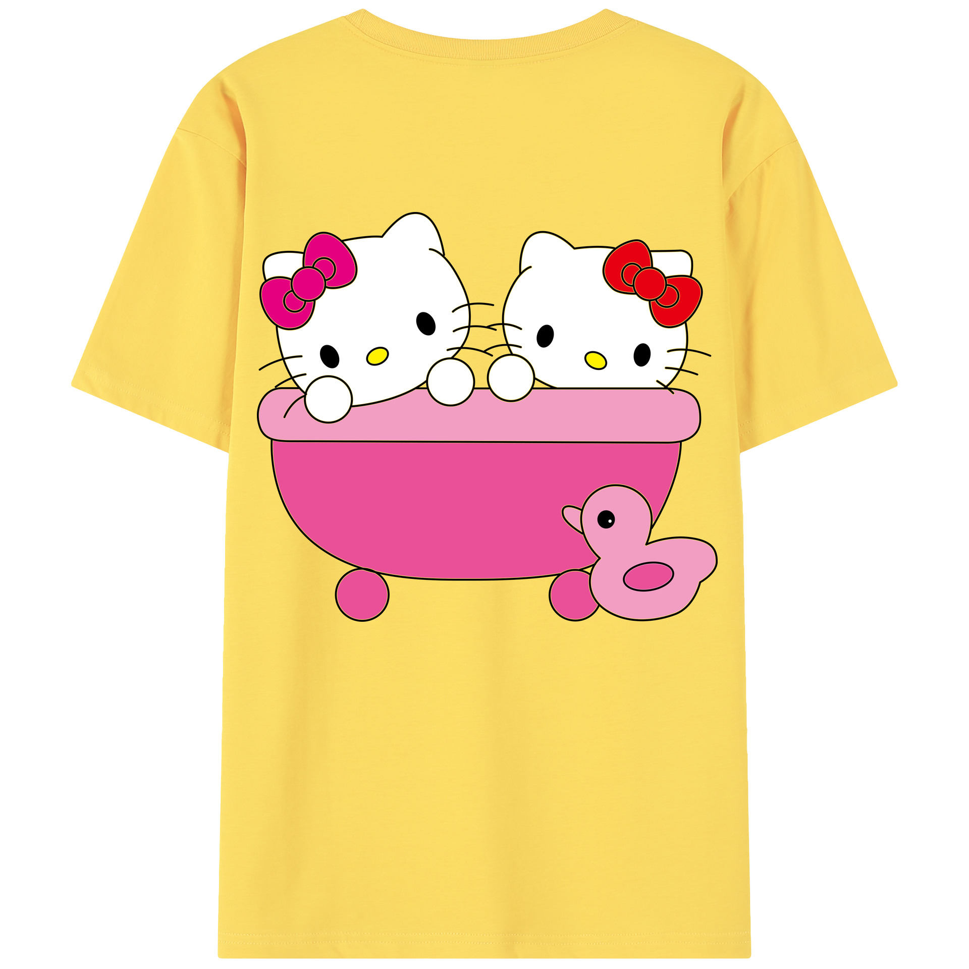 （画像用） Hello Kitty ハローキティ 綿100％半袖Tシャツ（背面プリント）