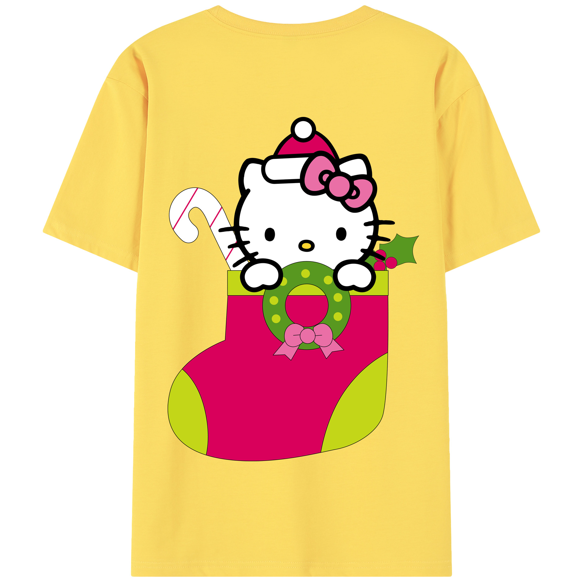 （画像用） Hello Kitty ハローキティ 綿100％半袖Tシャツ（背面プリント）