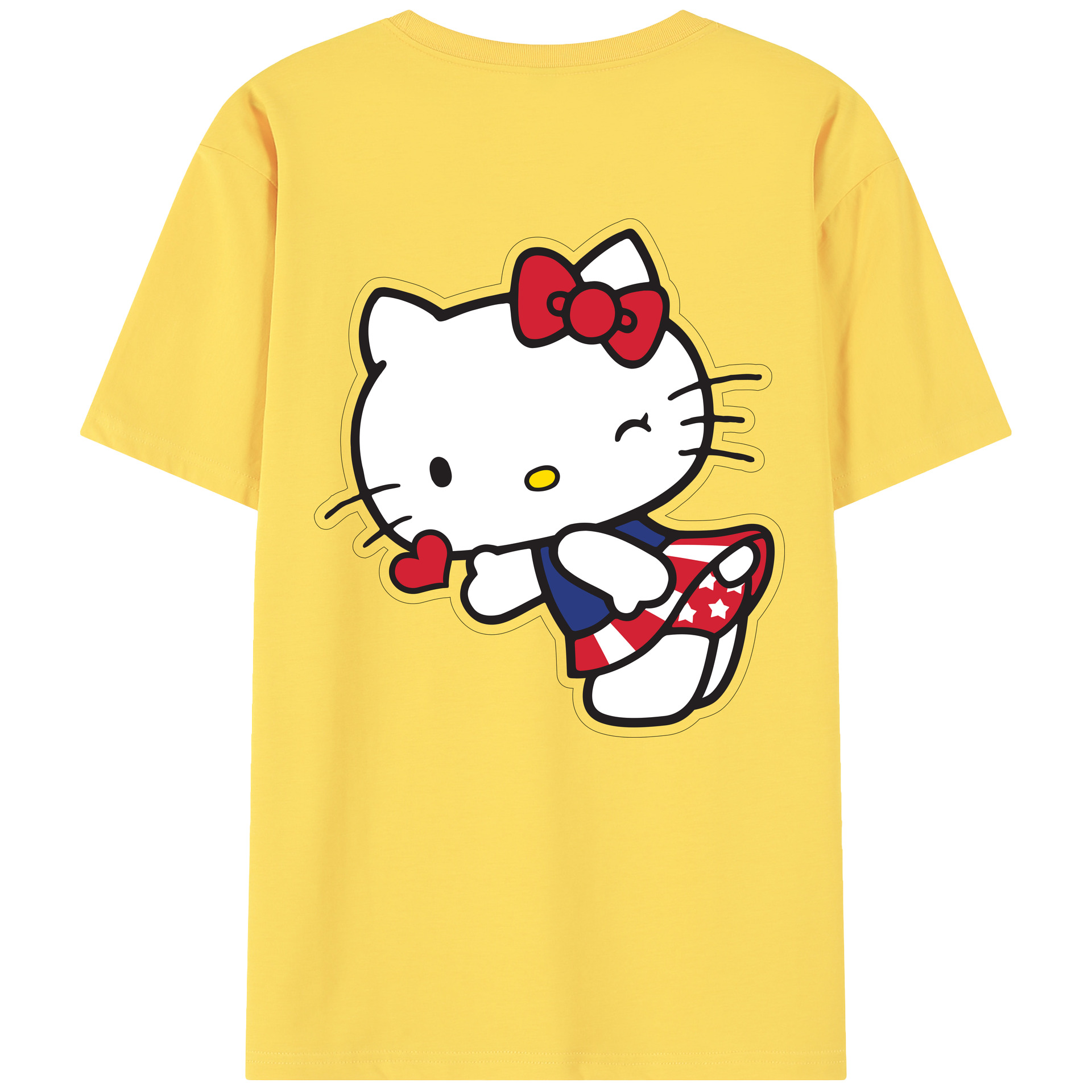 （画像用） Hello Kitty ハローキティ 綿100％半袖Tシャツ（背面プリント）