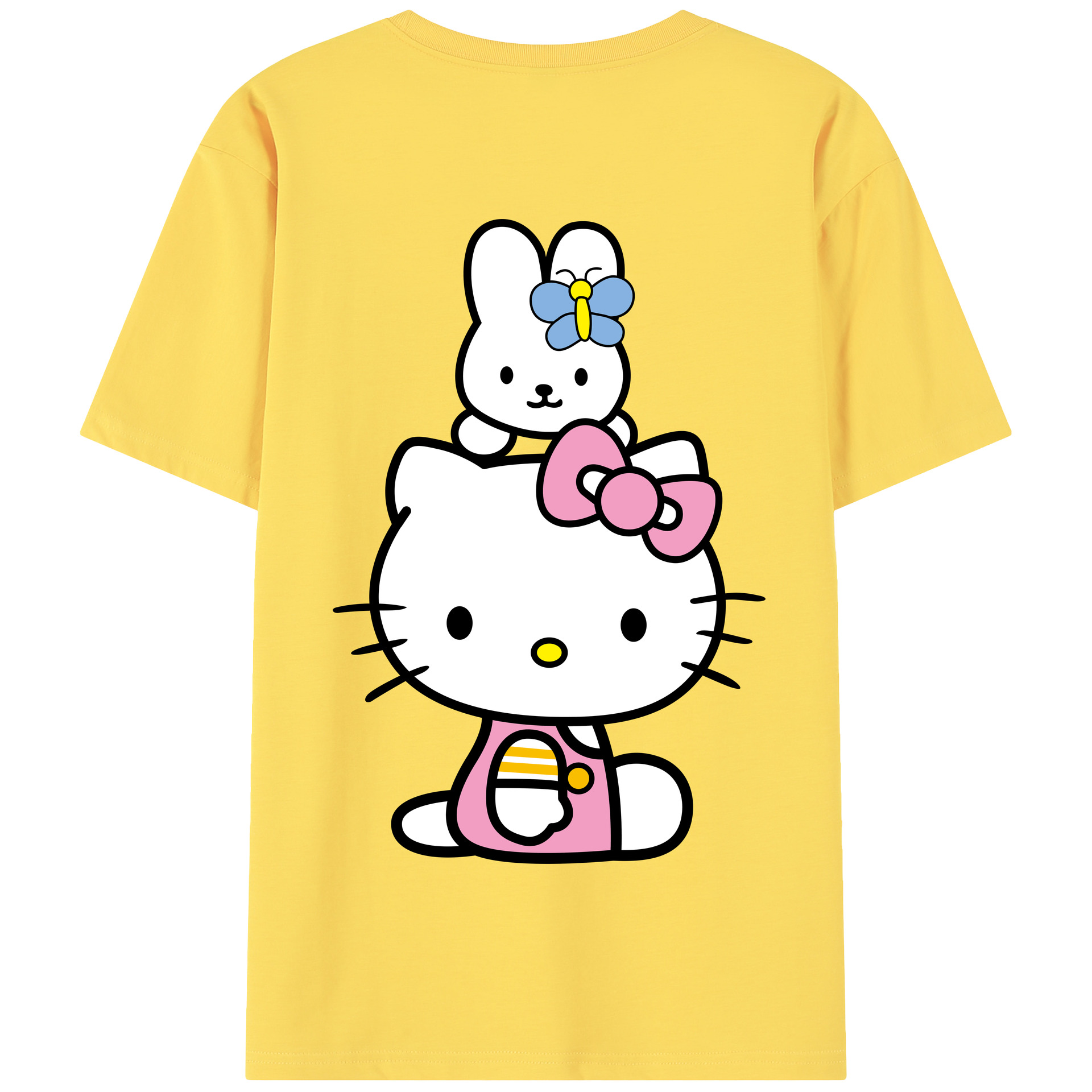 （画像用） Hello Kitty ハローキティ 綿100％半袖Tシャツ（背面プリント）