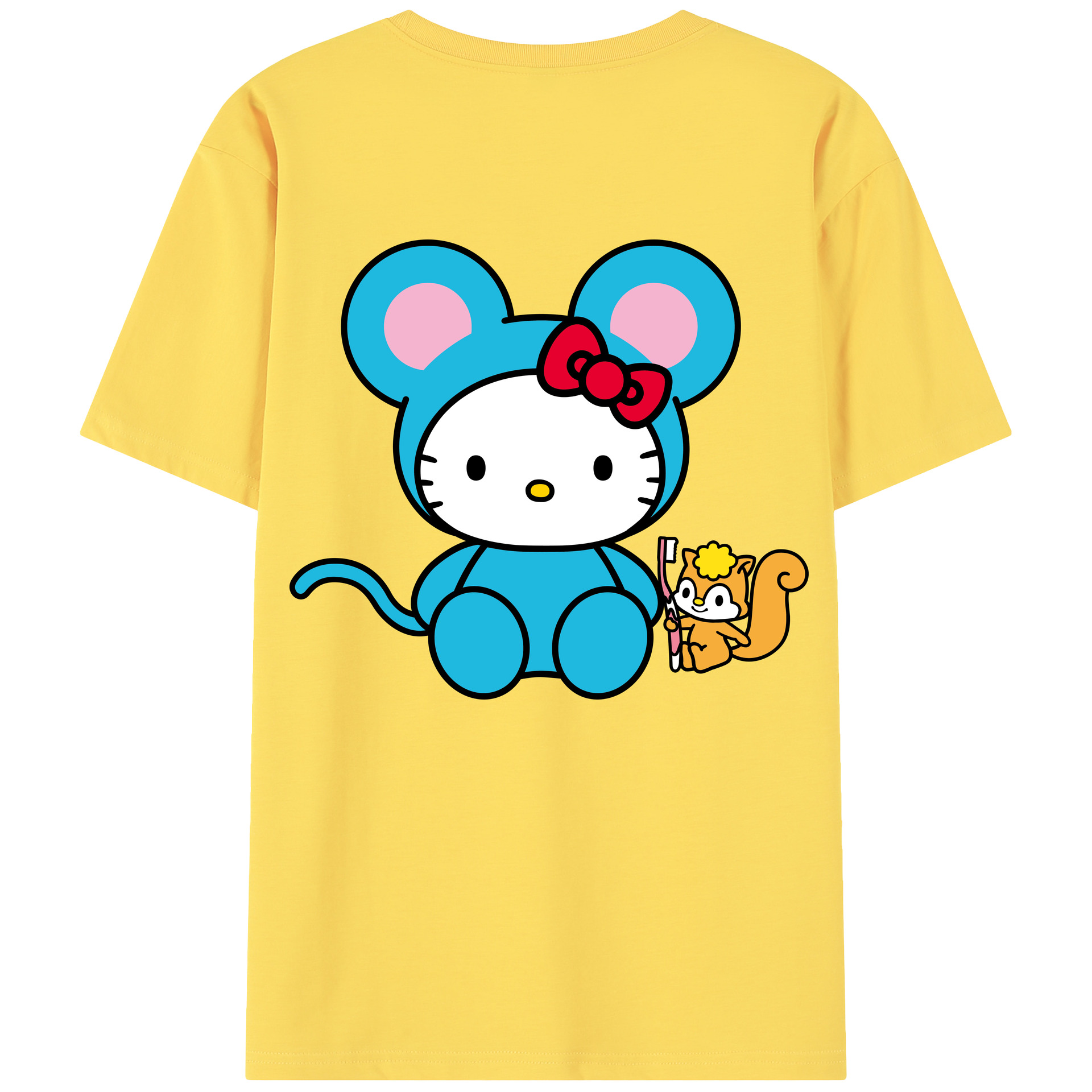 （画像用） Hello Kitty ハローキティ 綿100％半袖Tシャツ（背面プリント）