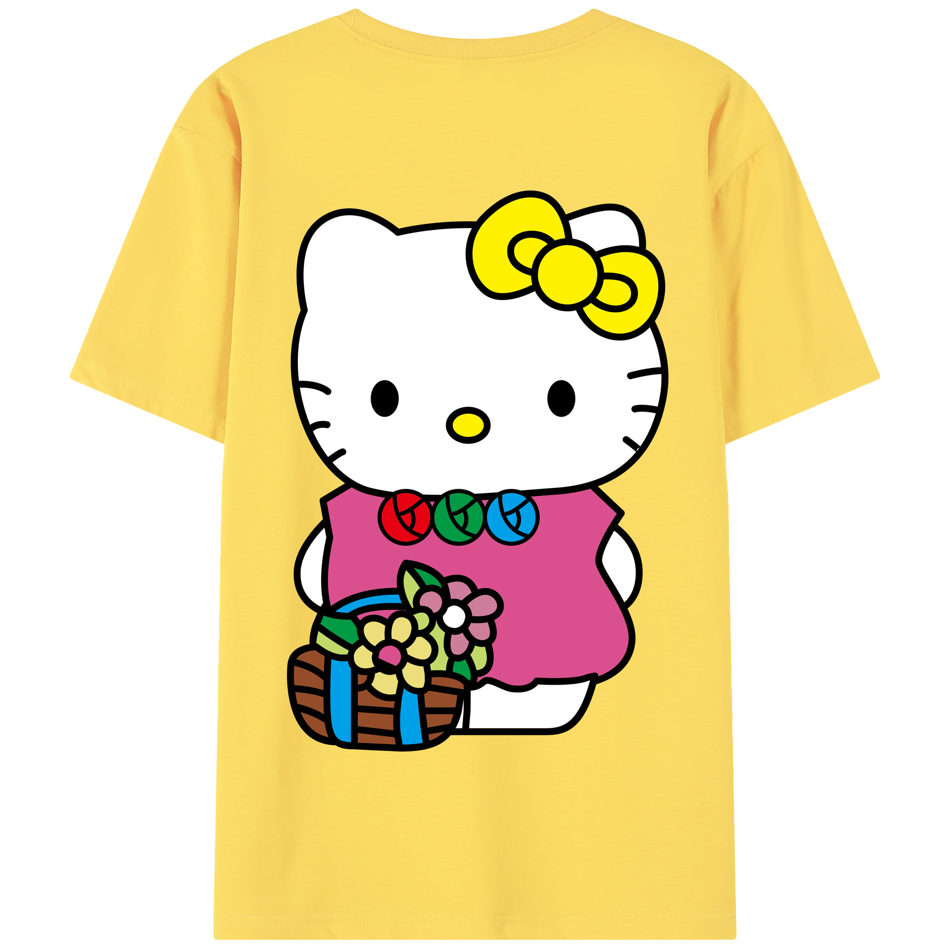 （画像用） Hello Kitty ハローキティ 綿100％半袖Tシャツ（背面プリント）