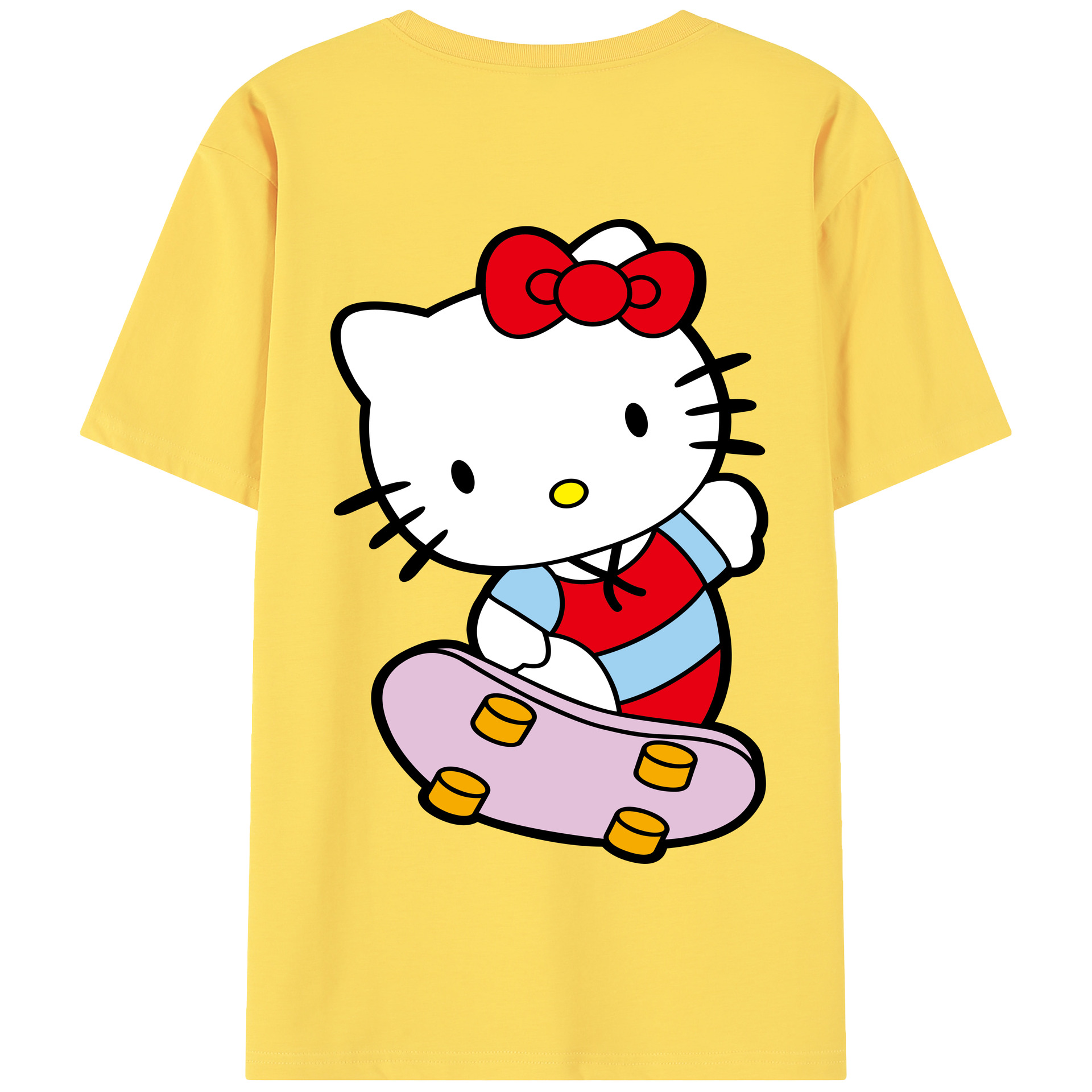 （画像用） Hello Kitty ハローキティ 綿100％半袖Tシャツ（背面プリント）