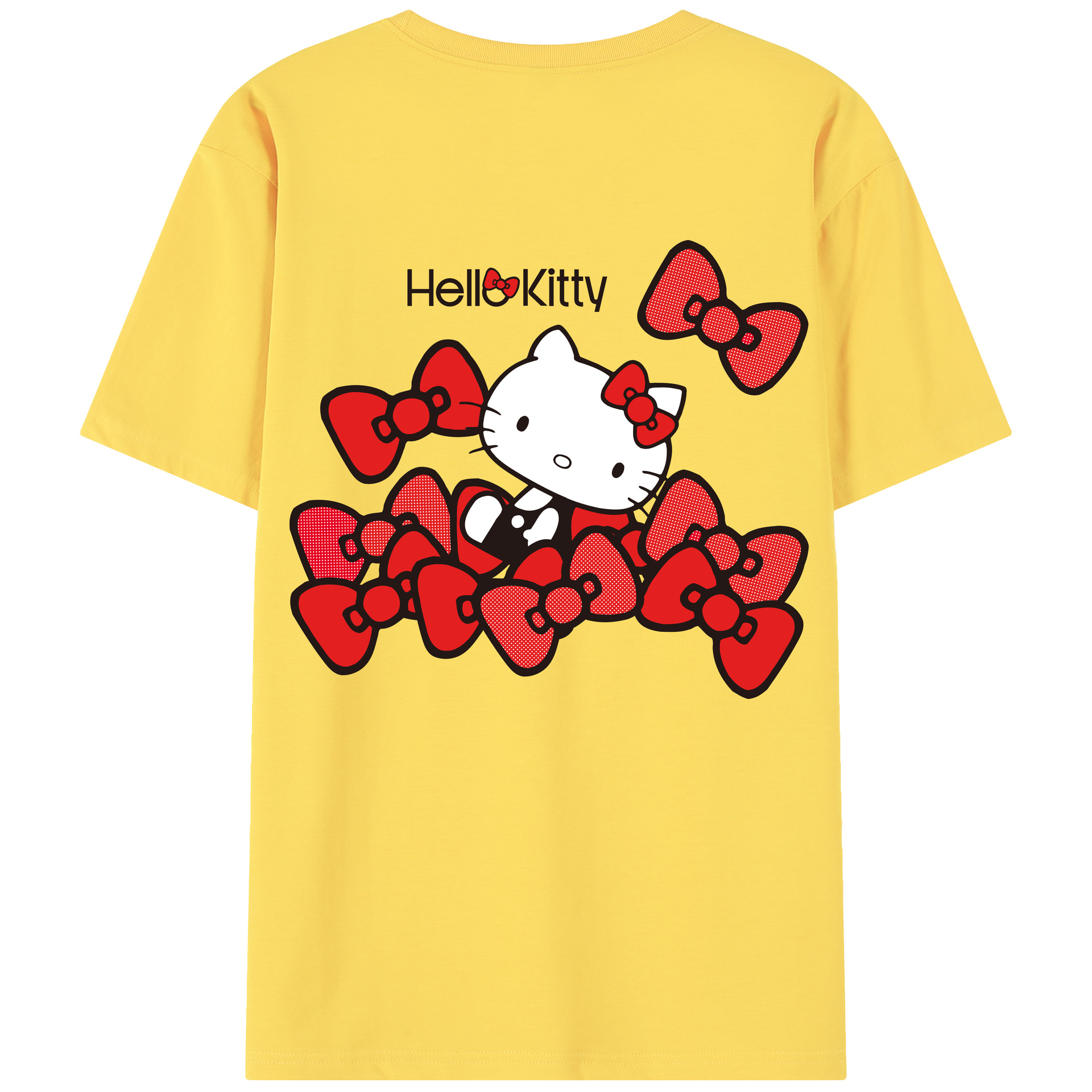 （画像用） Hello Kitty ハローキティ 綿100％半袖Tシャツ（背面プリント）