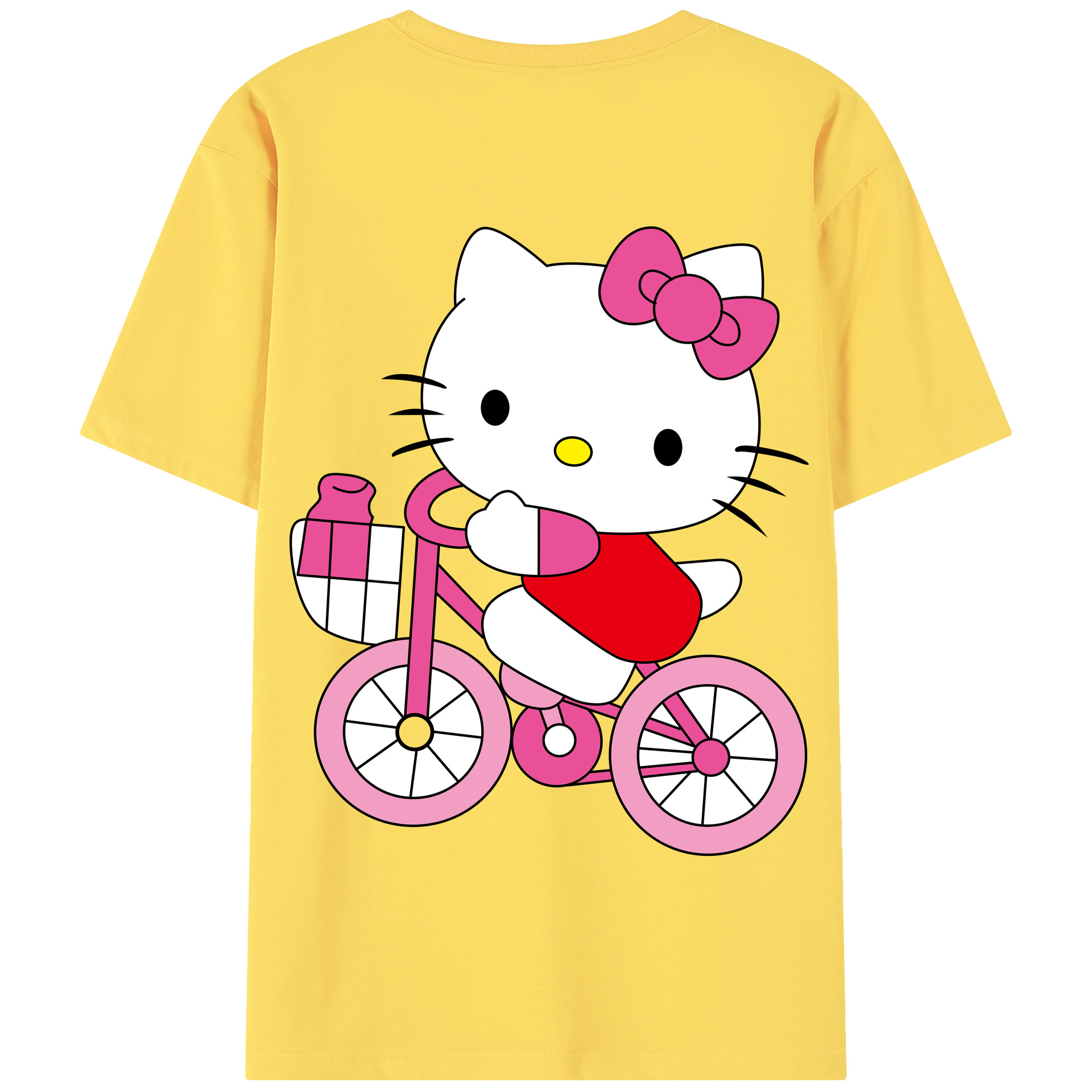 （画像用） Hello Kitty ハローキティ 綿100％半袖Tシャツ（背面プリント）