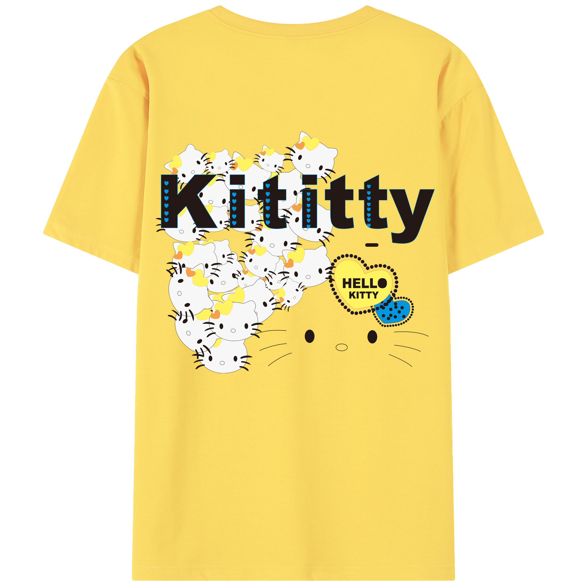 （画像用） Hello Kitty ハローキティ 綿100％半袖Tシャツ（背面プリント）