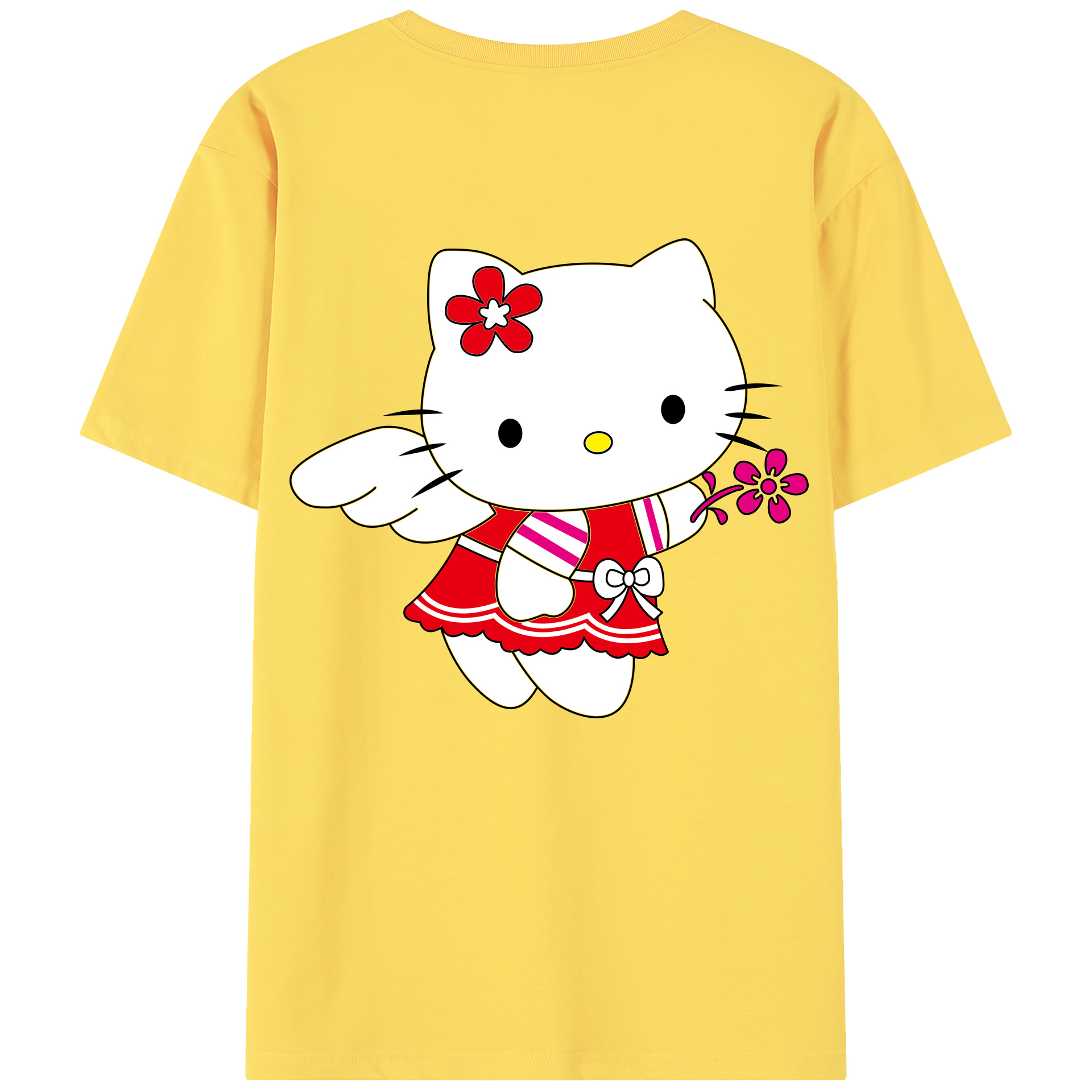 （画像用） Hello Kitty ハローキティ 綿100％半袖Tシャツ（背面プリント）