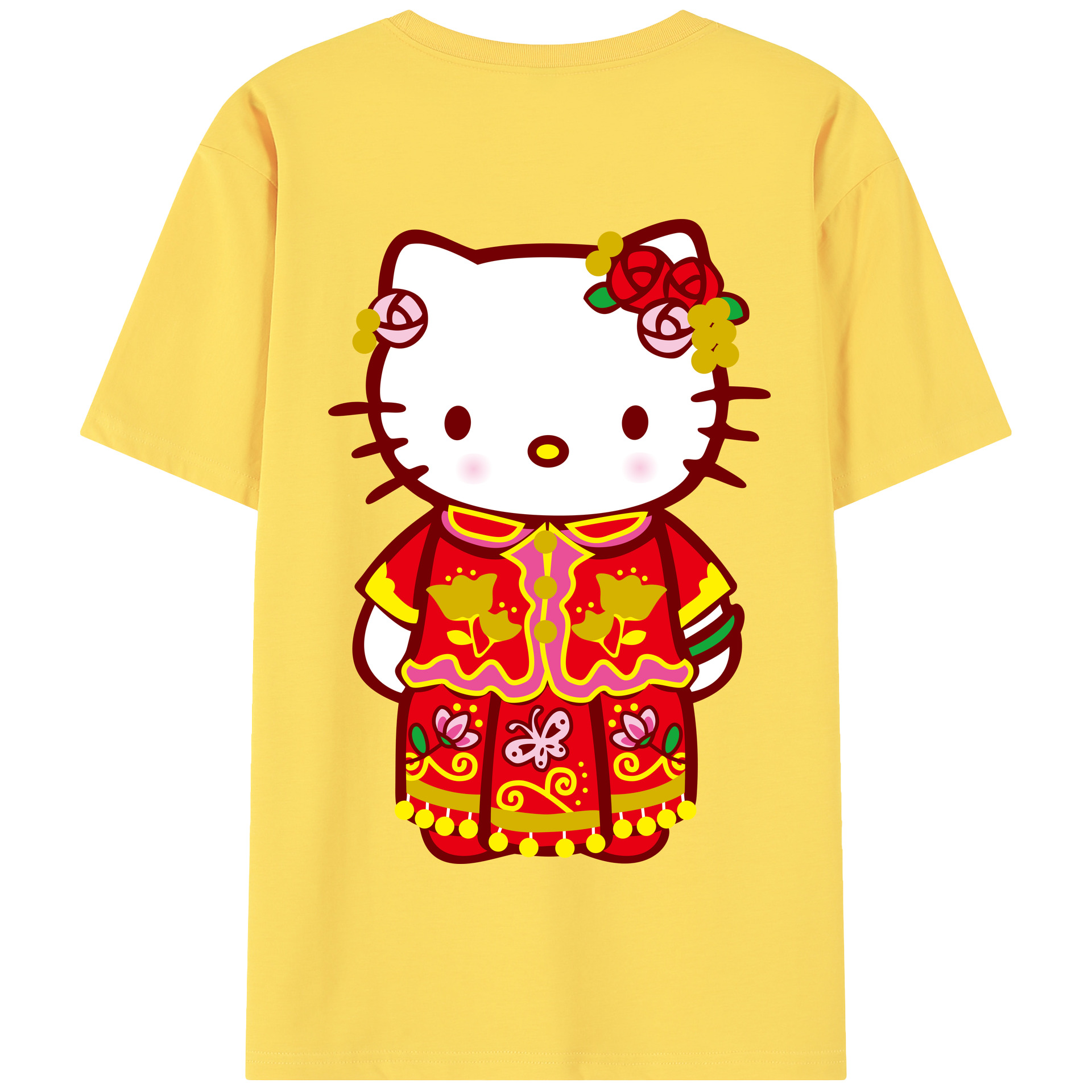 （画像用） Hello Kitty ハローキティ 綿100％半袖Tシャツ（背面プリント）