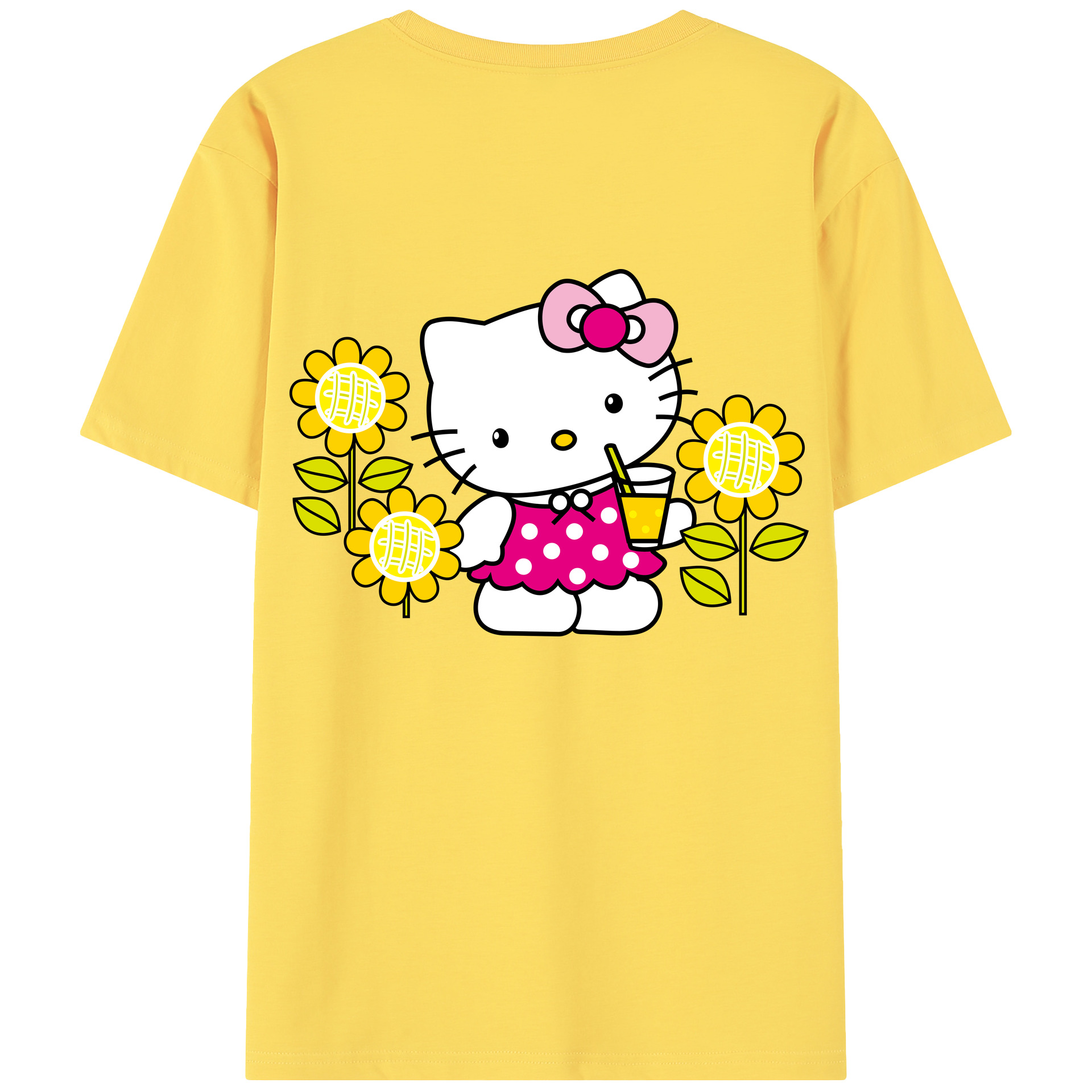 （画像用） Hello Kitty ハローキティ 綿100％半袖Tシャツ（背面プリント）