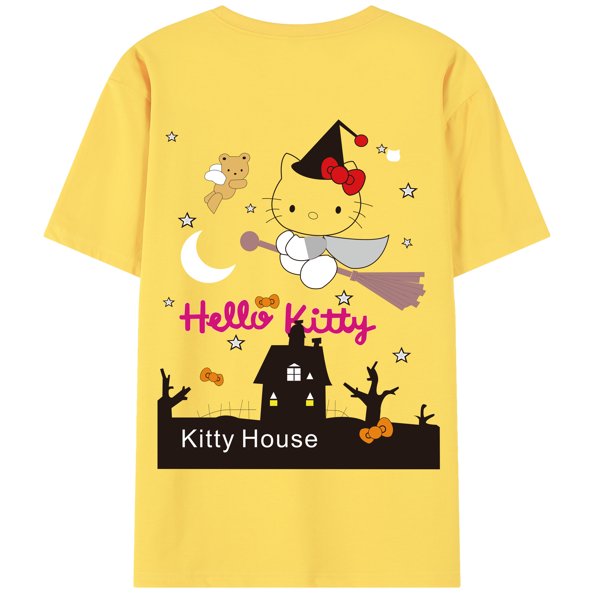 （画像用） Hello Kitty ハローキティ 綿100％半袖Tシャツ（背面プリント）