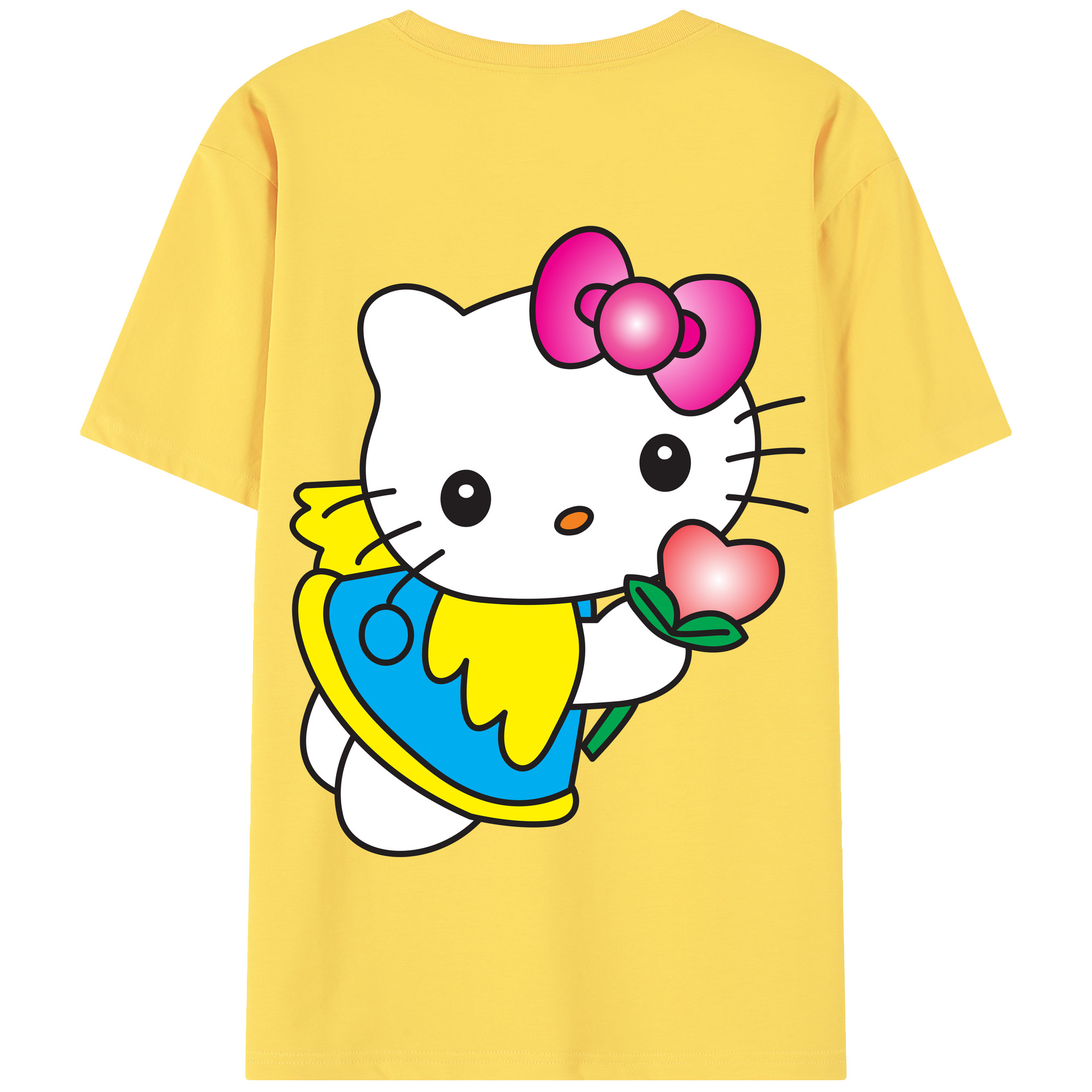（画像用） Hello Kitty ハローキティ 綿100％半袖Tシャツ（背面プリント）