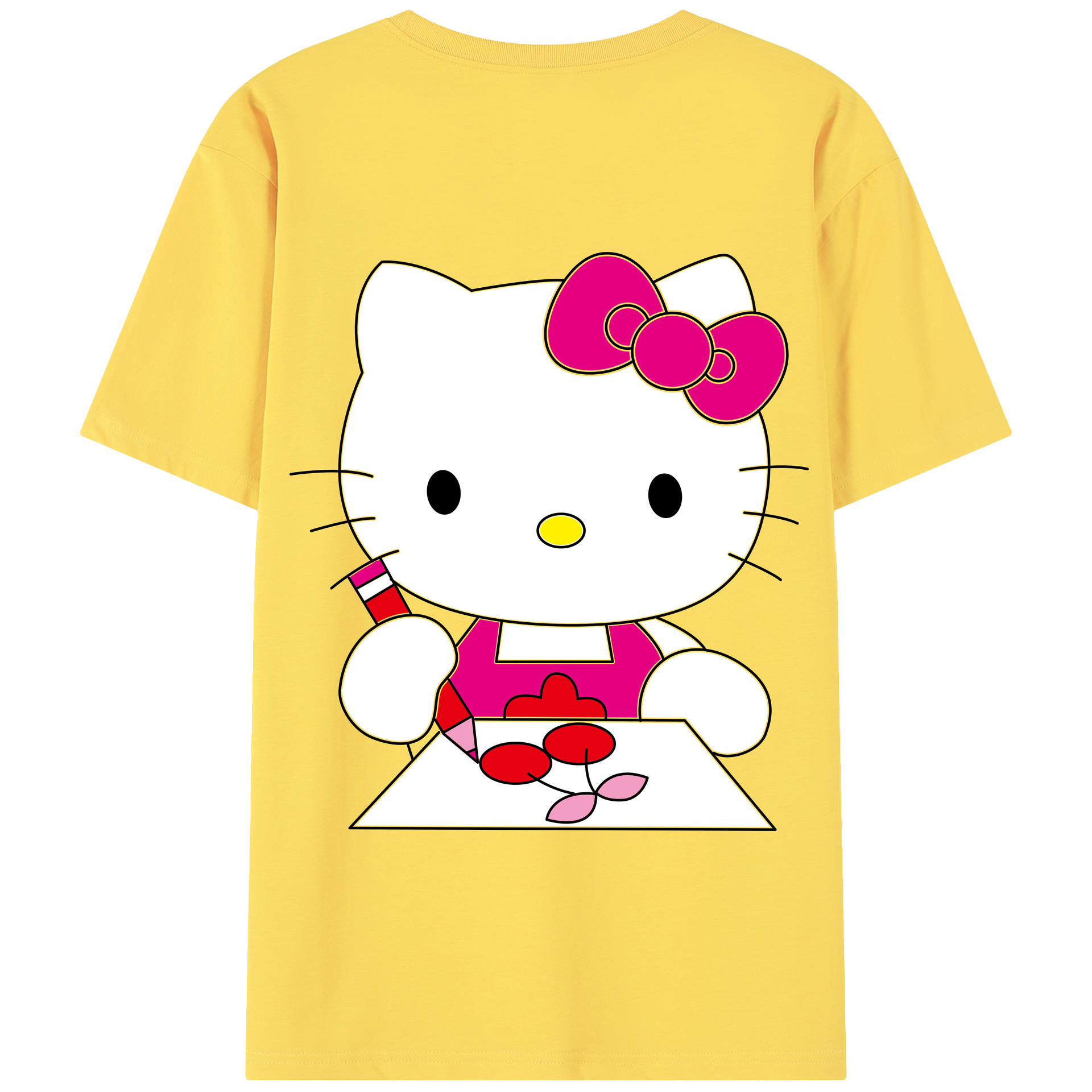 （画像用） Hello Kitty ハローキティ 綿100％半袖Tシャツ（背面プリント）