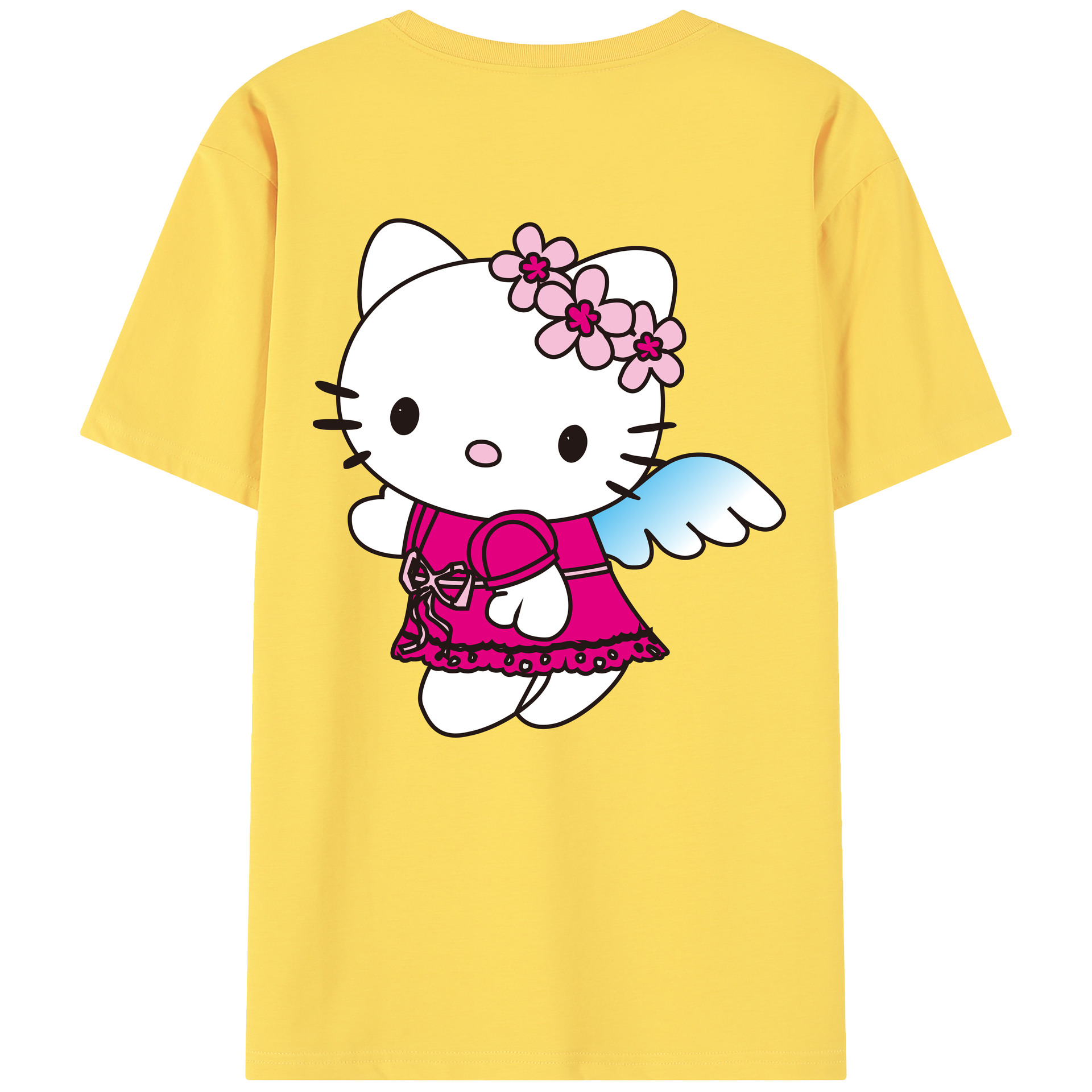 （画像用） Hello Kitty ハローキティ 綿100％半袖Tシャツ（背面プリント）