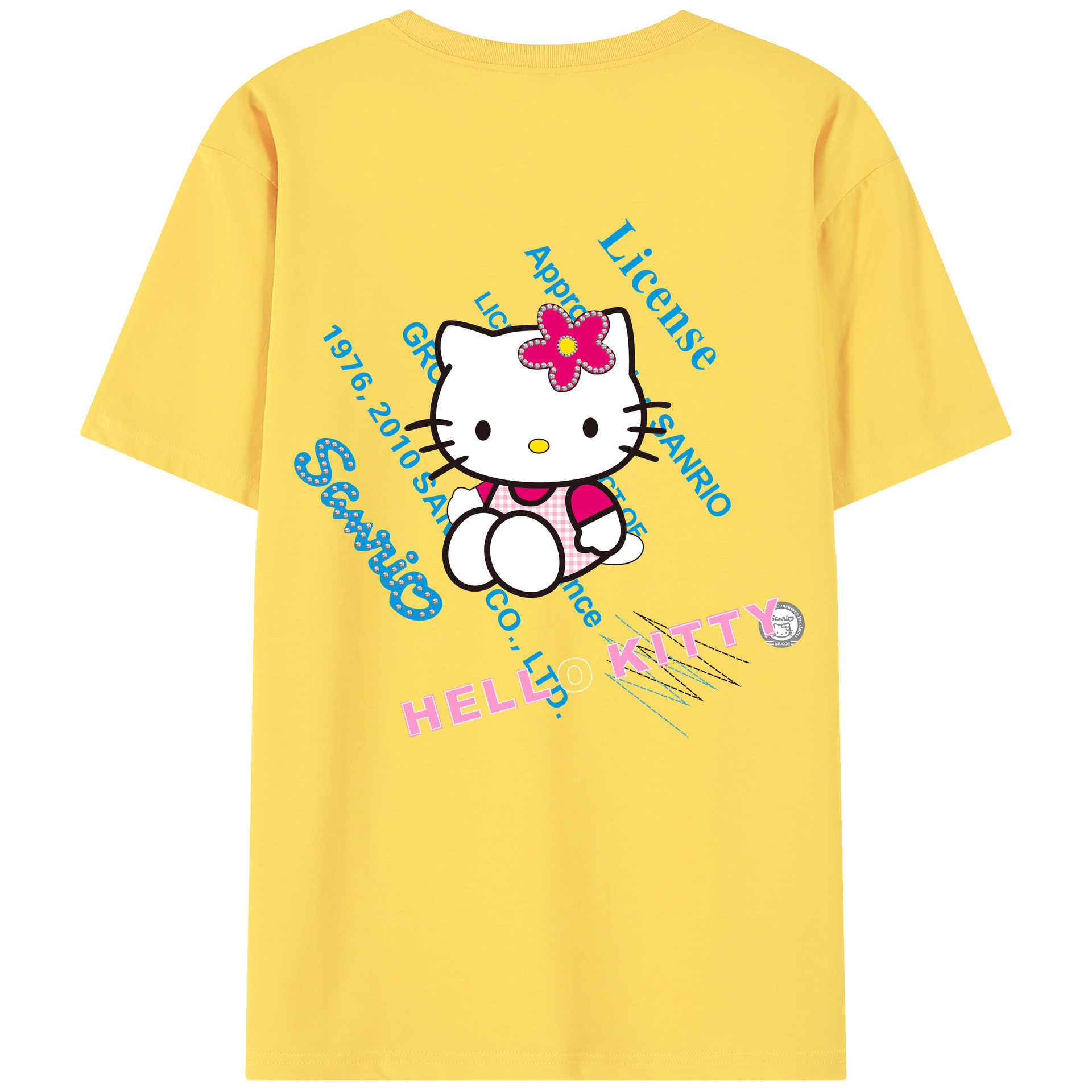 （画像用） Hello Kitty ハローキティ 綿100％半袖Tシャツ（背面プリント）