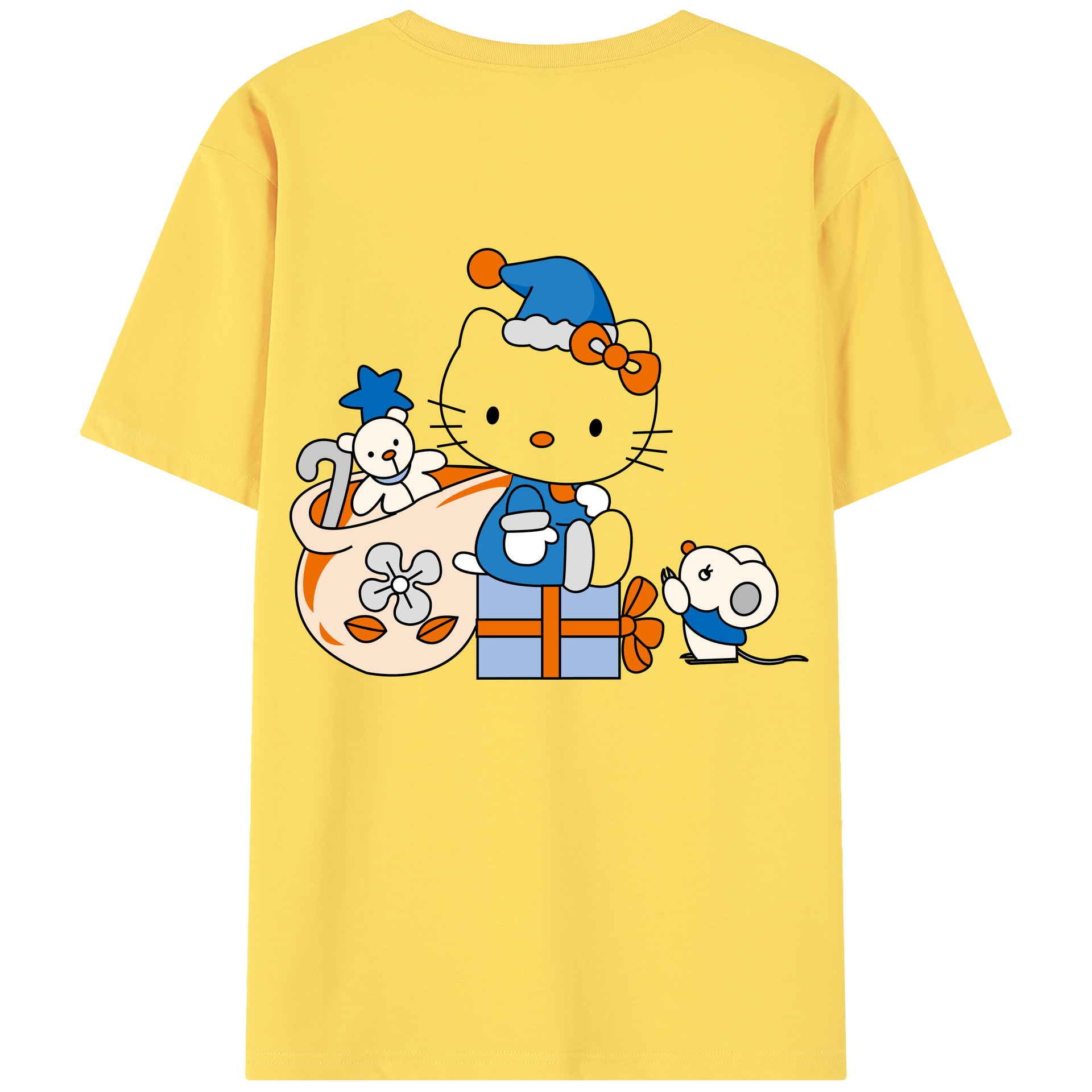 （画像用） Hello Kitty ハローキティ 綿100％半袖Tシャツ（背面プリント）