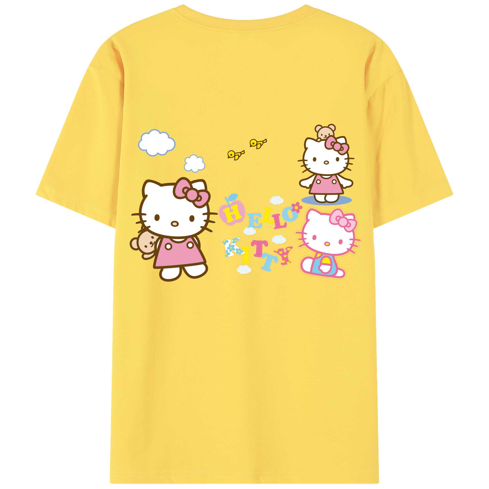 （画像用） Hello Kitty ハローキティ 綿100％半袖Tシャツ（背面プリント）