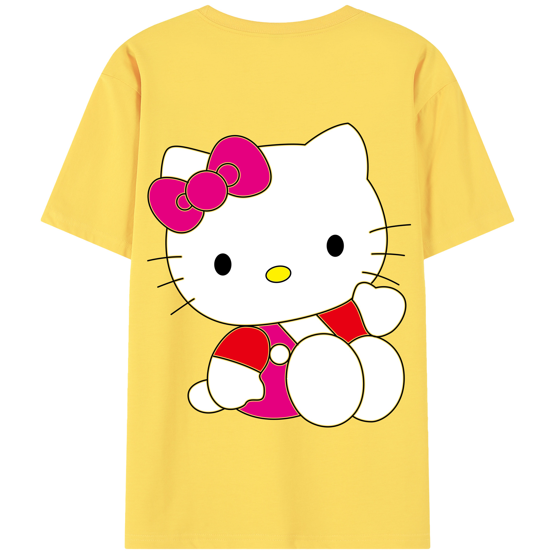 （画像用） Hello Kitty ハローキティ 綿100％半袖Tシャツ（背面プリント）